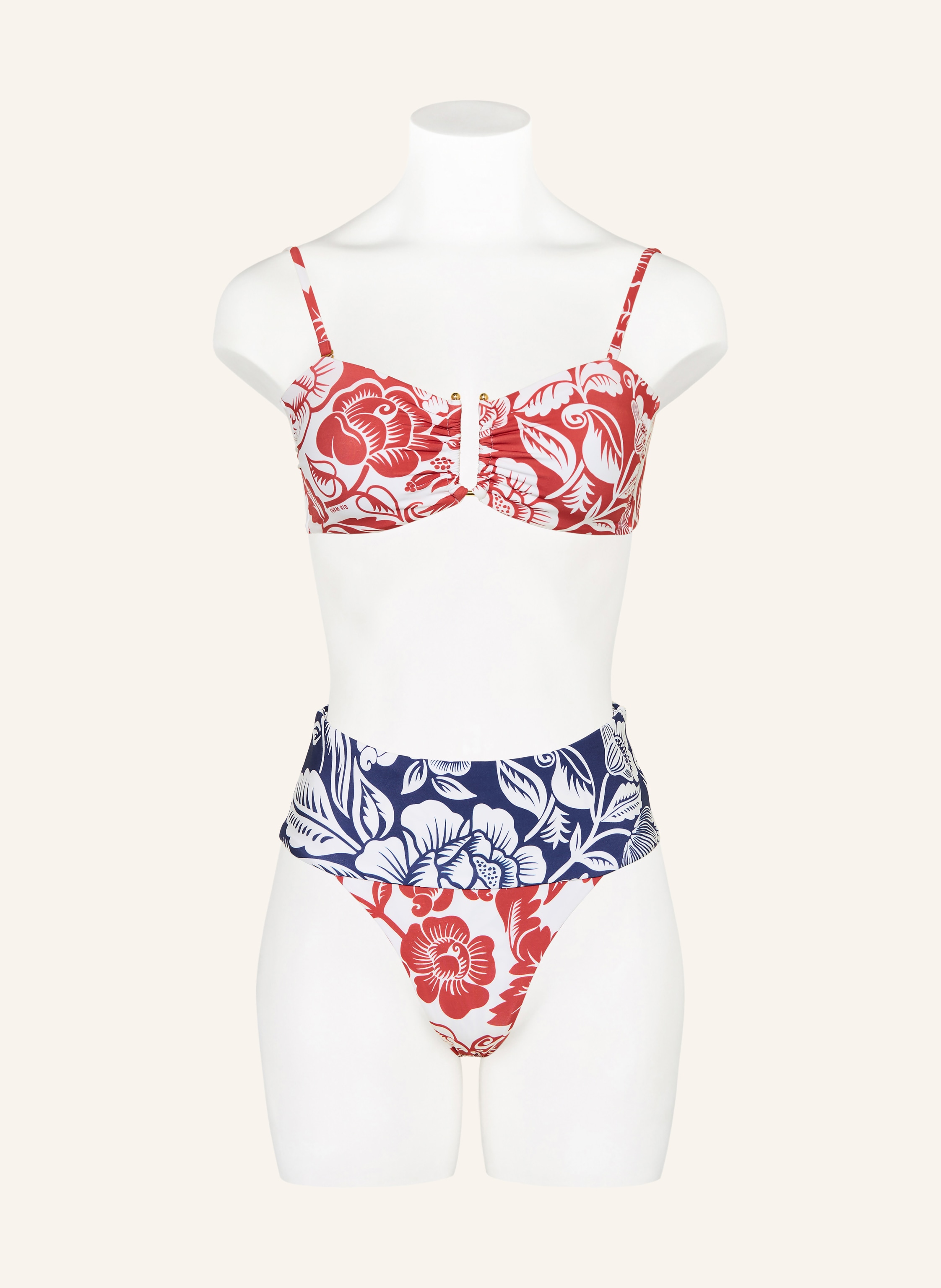 Thumbnail - Farm Rio Bandeau-Bikini-Top Cashew And Birds rot