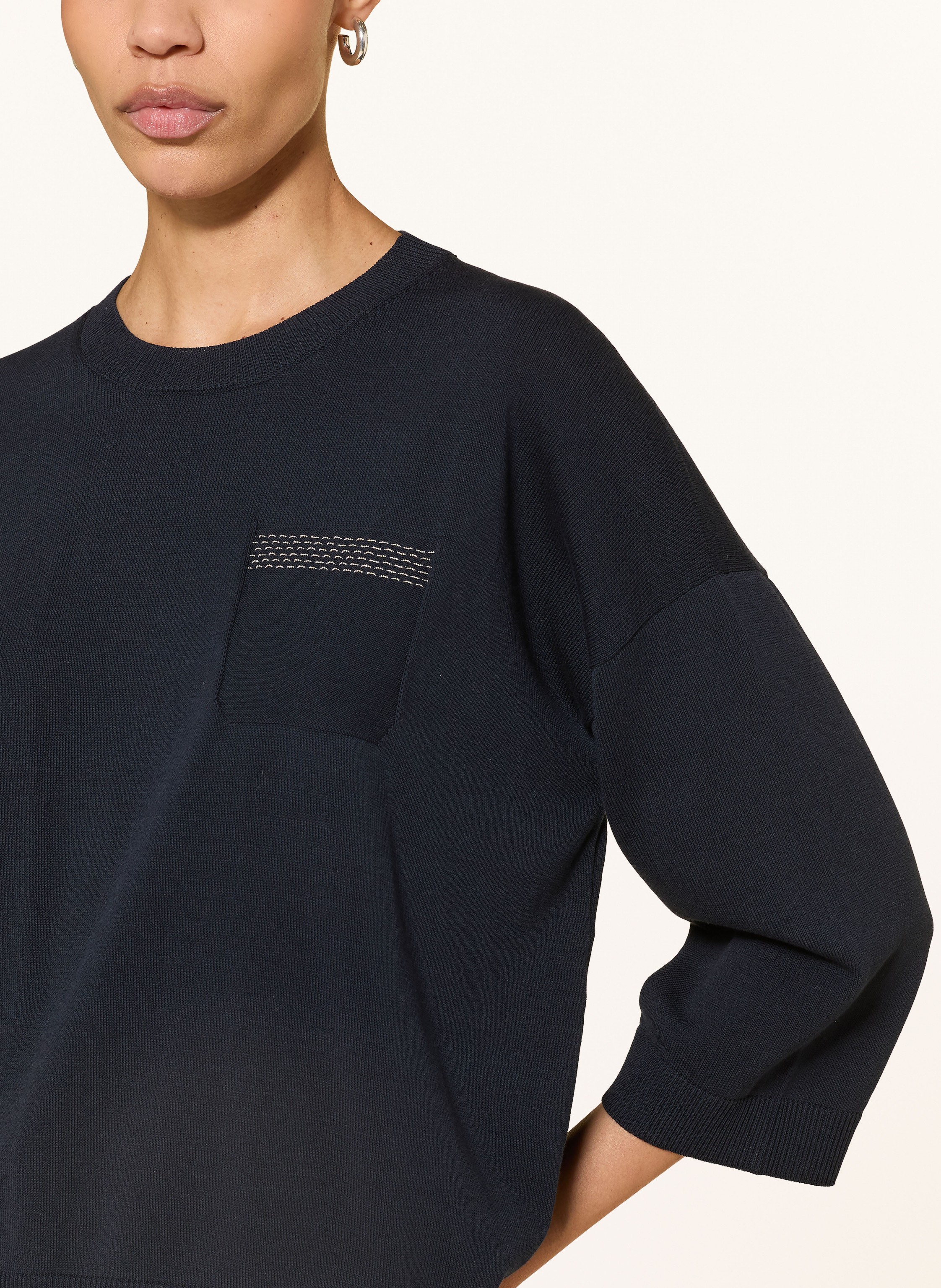 Thumbnail - Peserico Pullover Mit 3/4-Arm Und Schmucksteinen blau