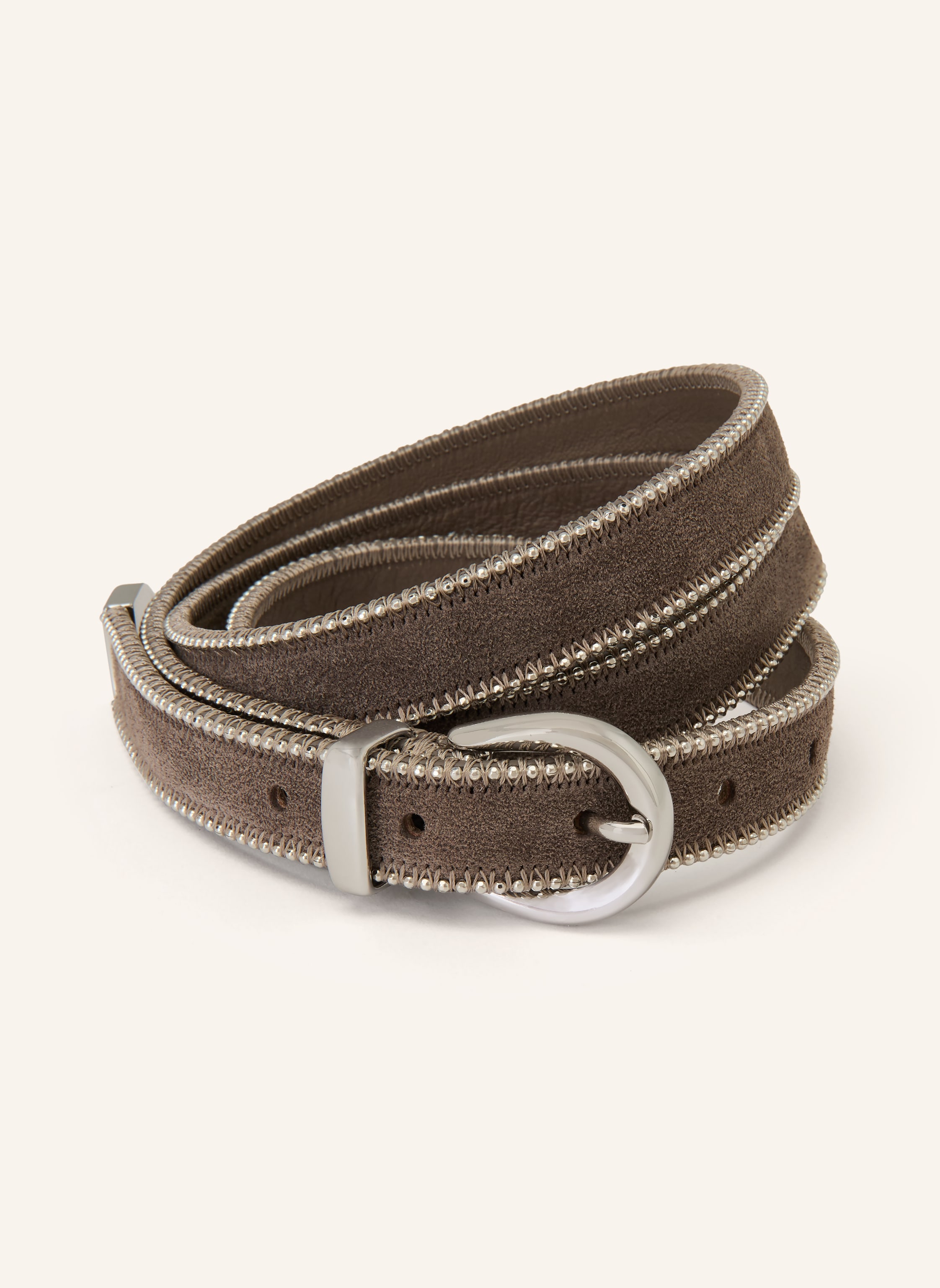 PESERICO leather belt in taupe
