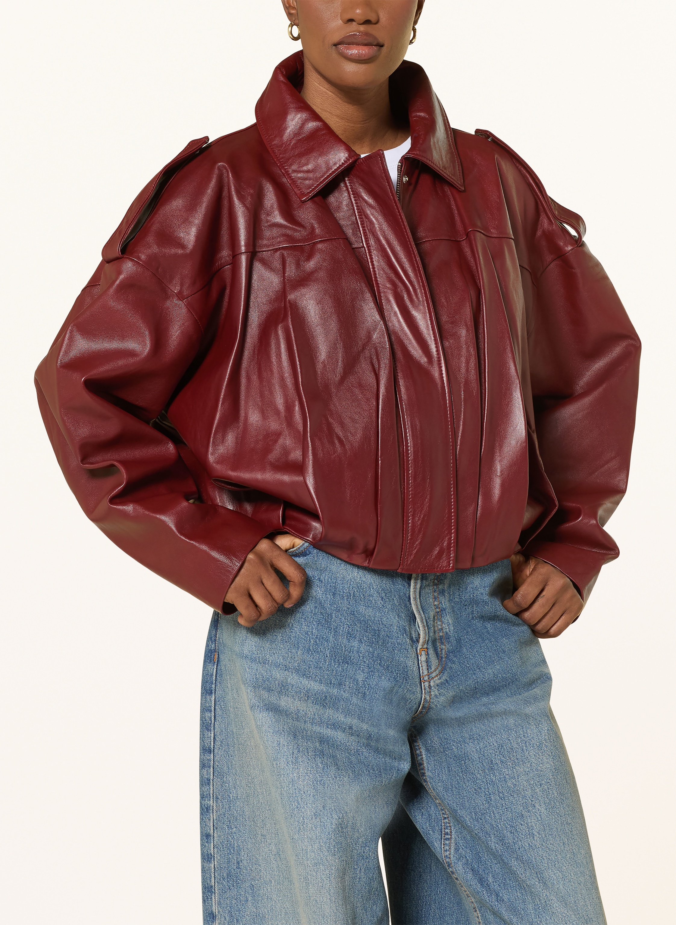 Thumbnail - Mrs & Hugs Lederjacke rot