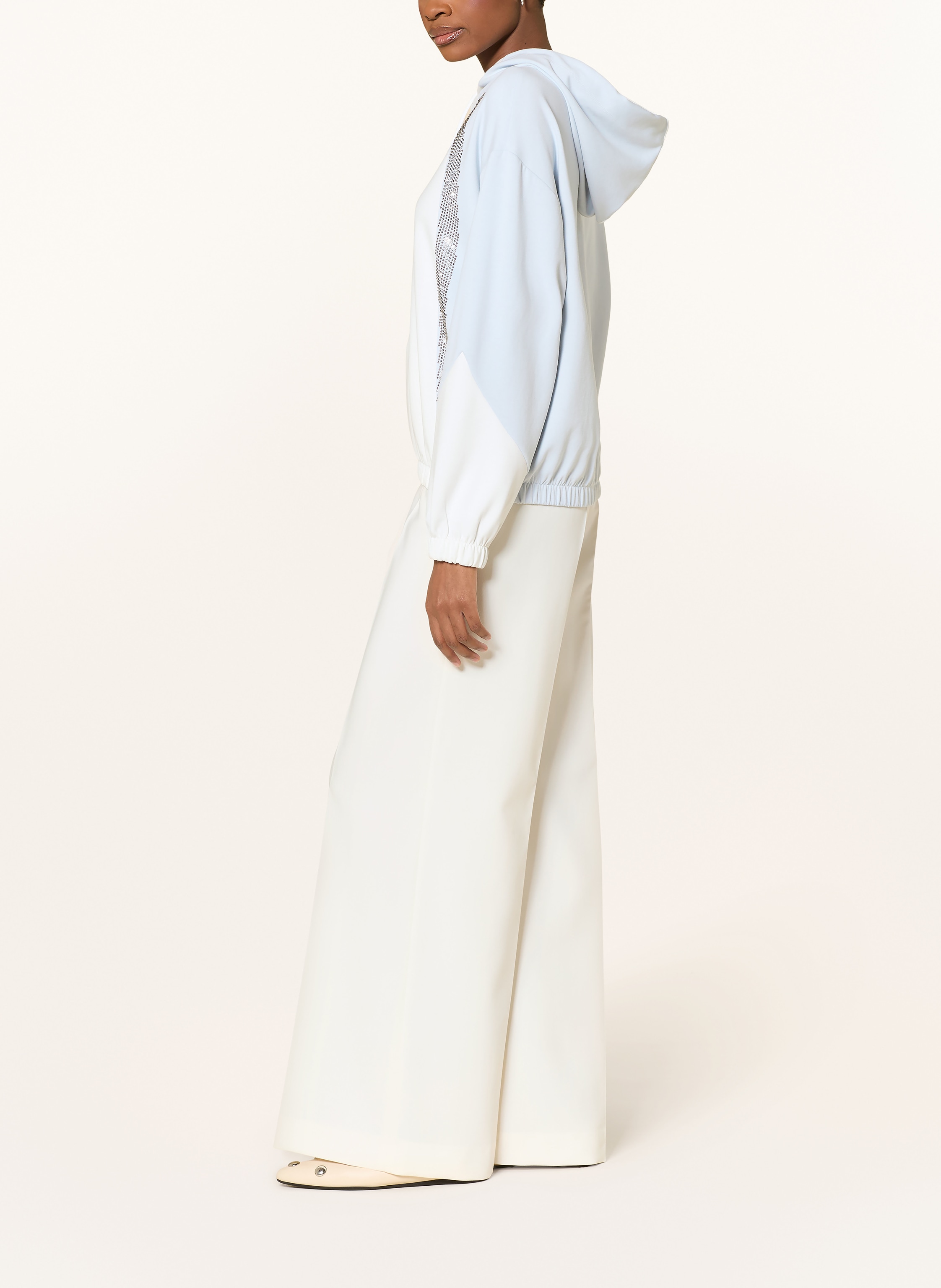 Thumbnail - Monari Hoodie Mit Schmucksteinen weiss