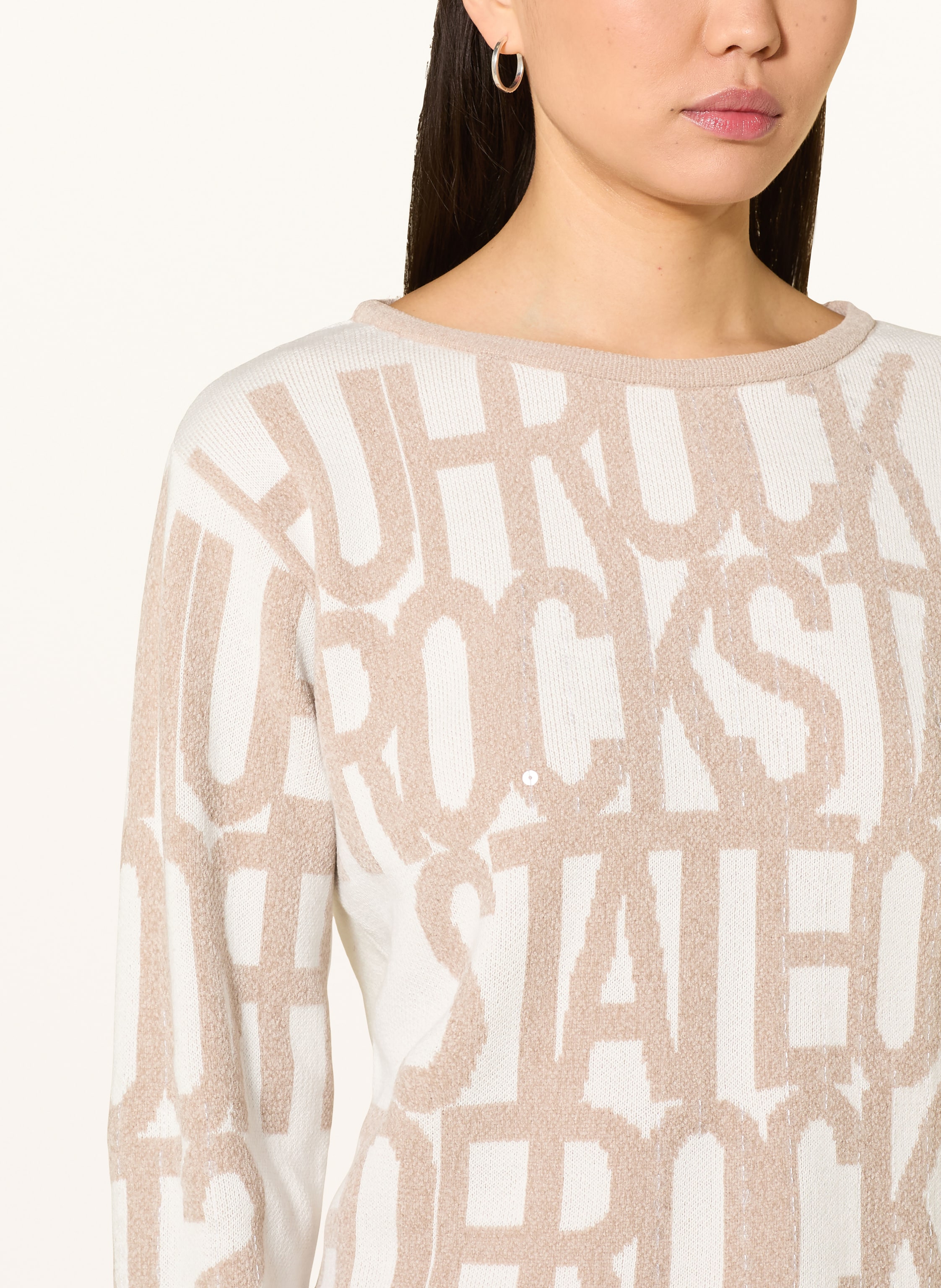 Thumbnail - Monari Pullover Mit Pailletten beige