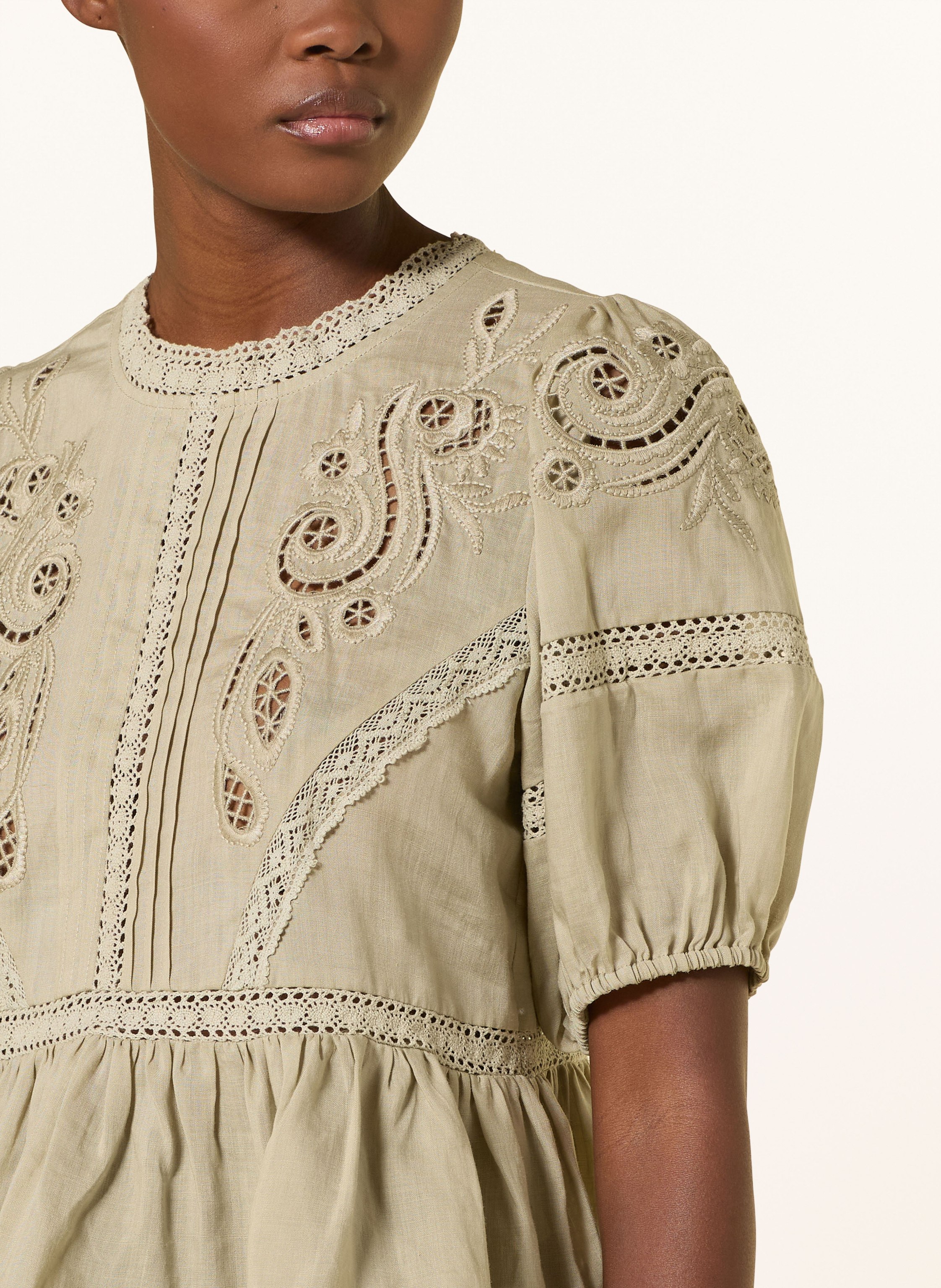 Thumbnail - Mrs & Hugs Blusenshirt Aus Lochspitze gruen