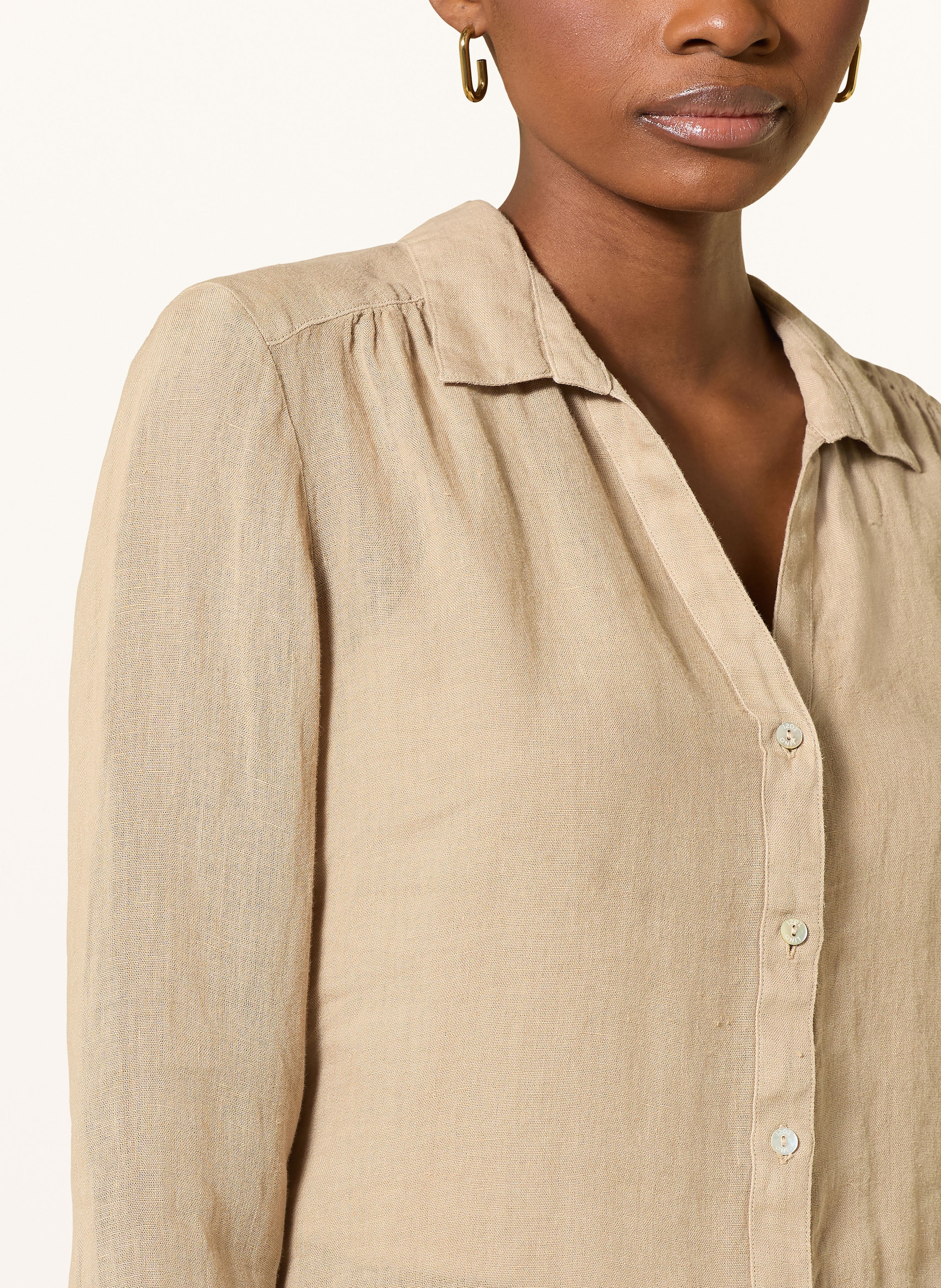 Thumbnail - 120%Lino Hemdbluse Aus Leinen beige