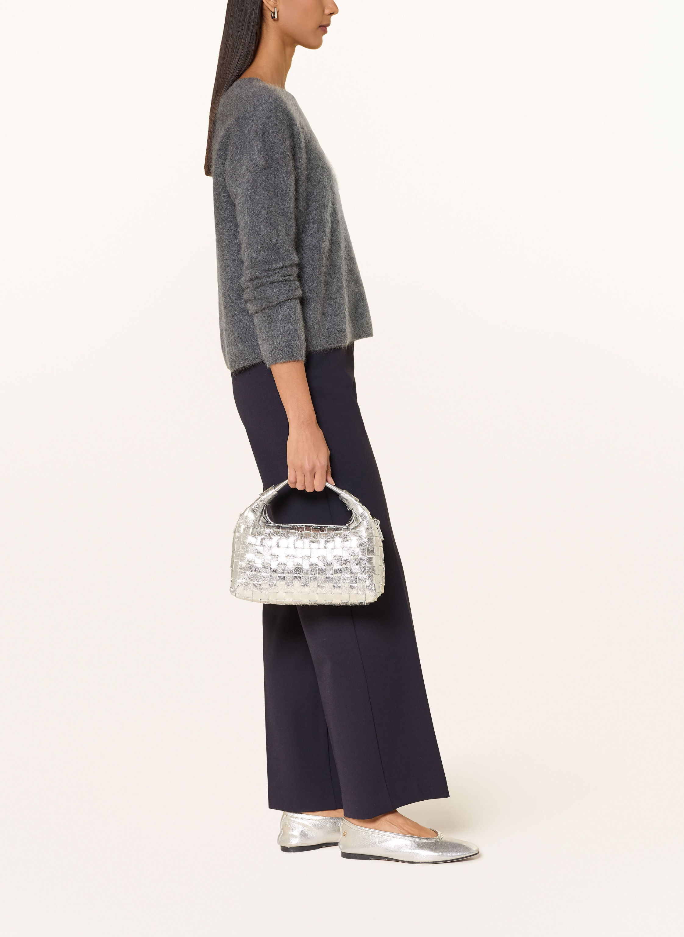 Thumbnail - Comma Marlenehose Aus Jersey blau