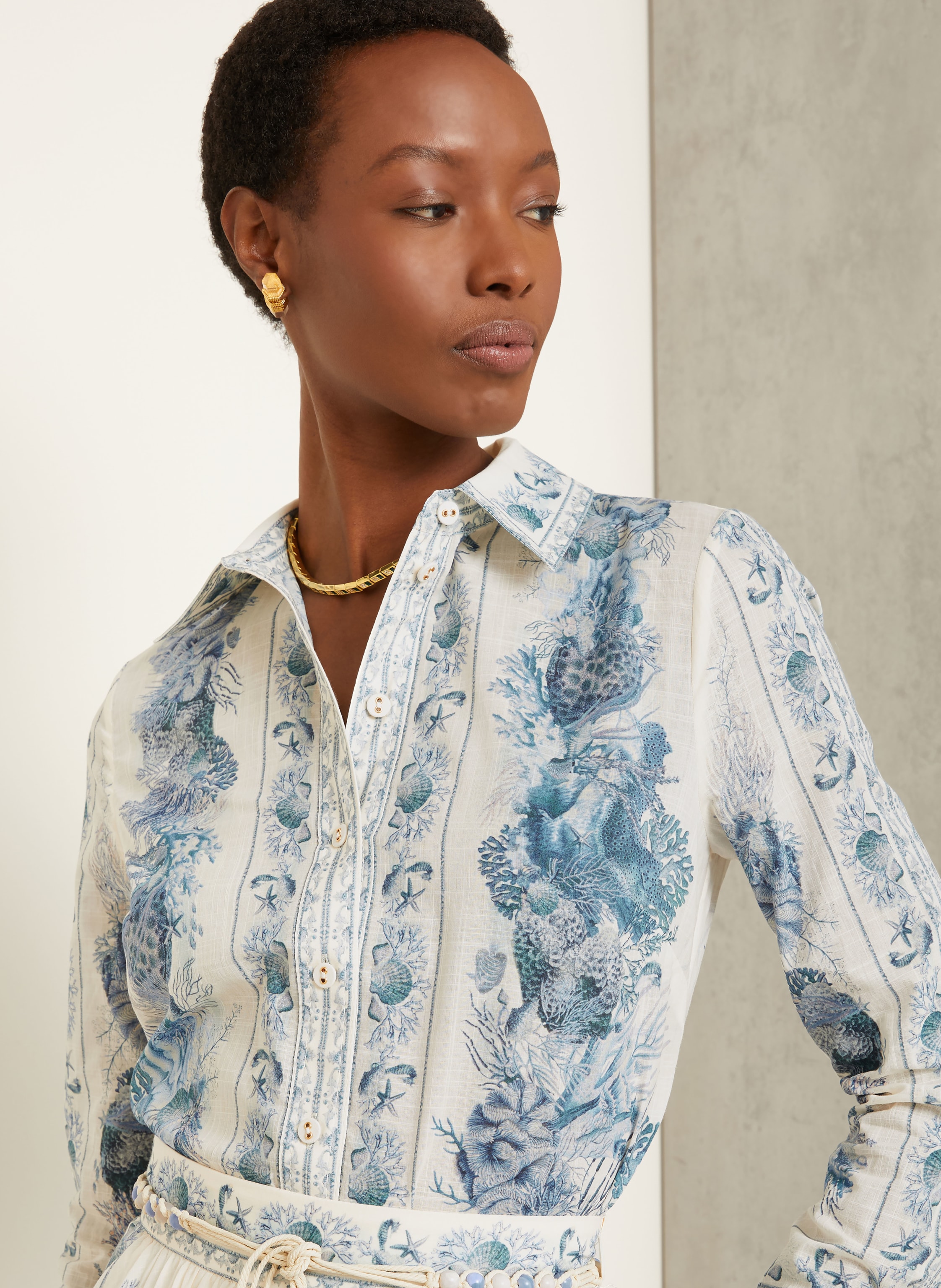 Thumbnail - Zimmermann Hemdbluse Wanderlust blau