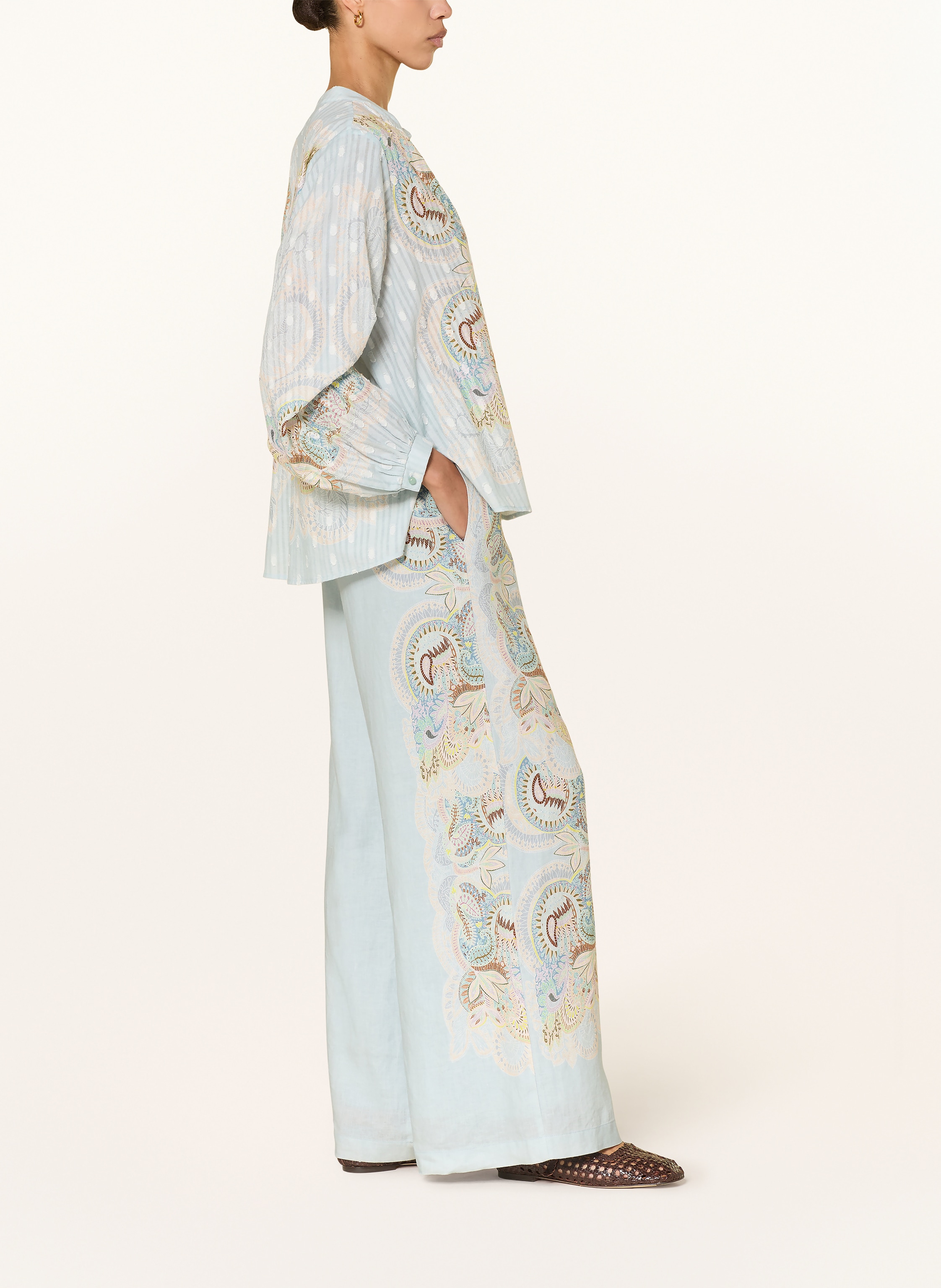 Thumbnail - Ivi Collection Marlenehose Aus Leinen blau