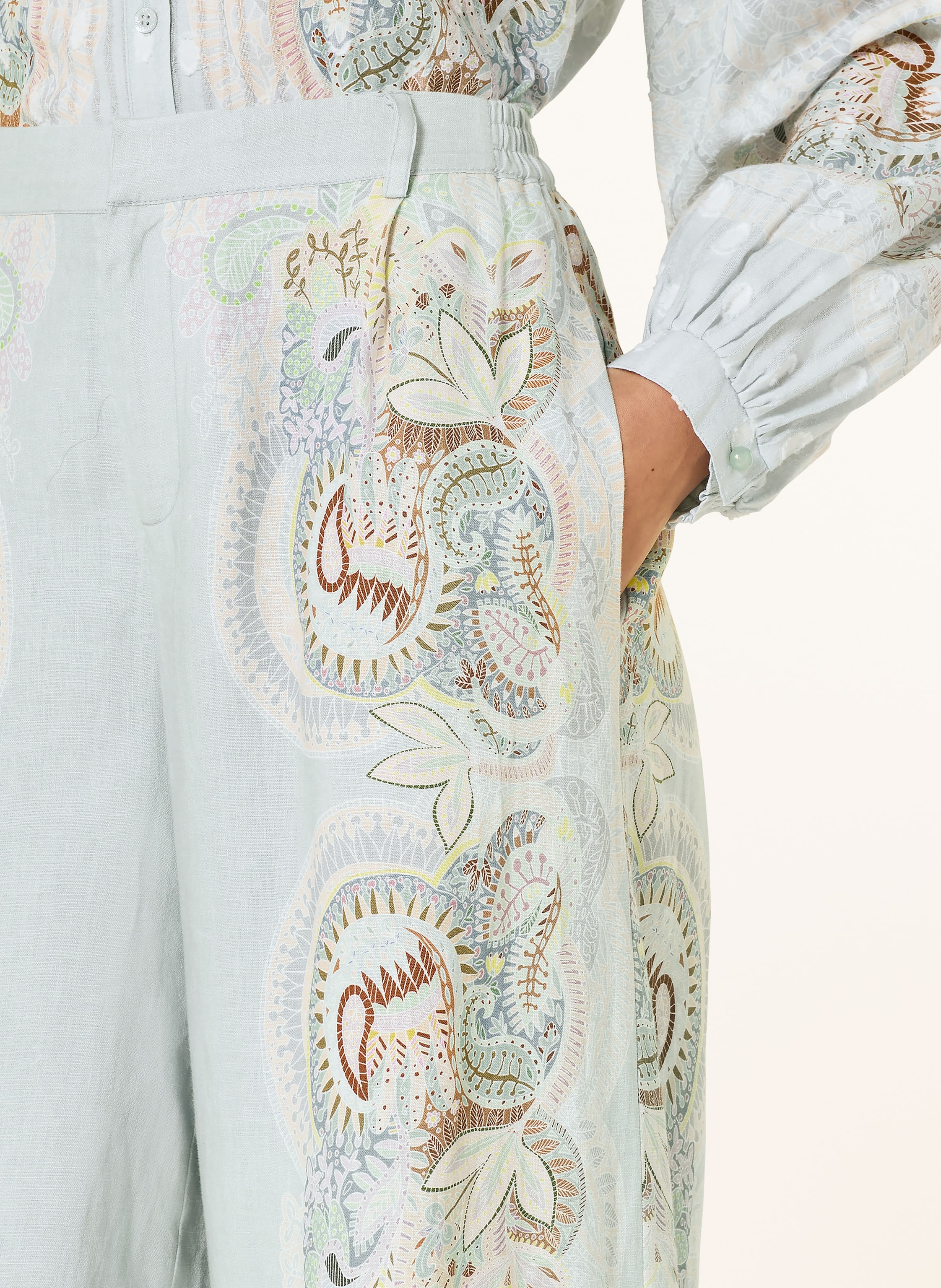 Thumbnail - Ivi Collection Marlenehose Aus Leinen blau