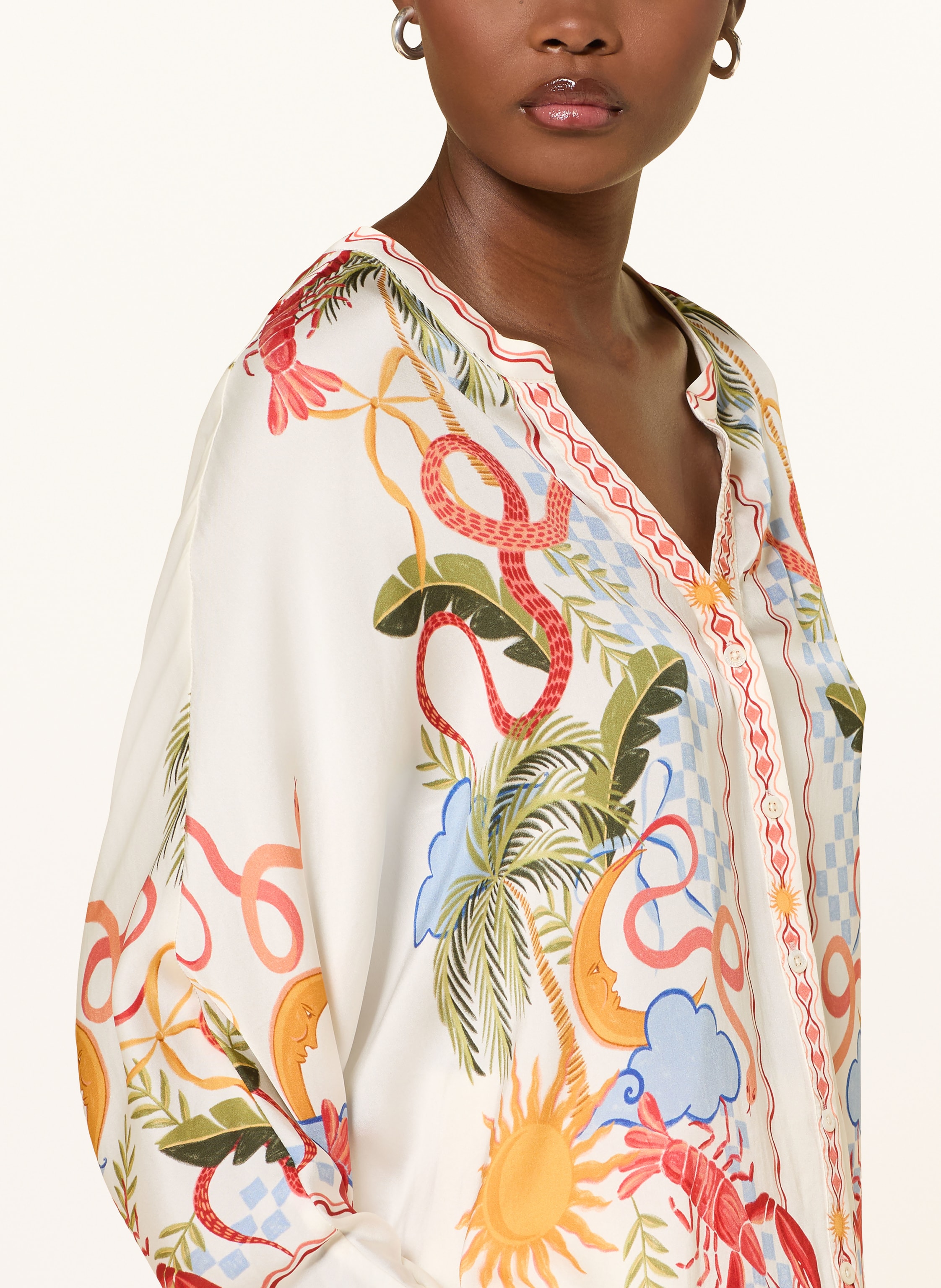 Thumbnail - Ivi Collection Blusenshirt Aus Seide weiss