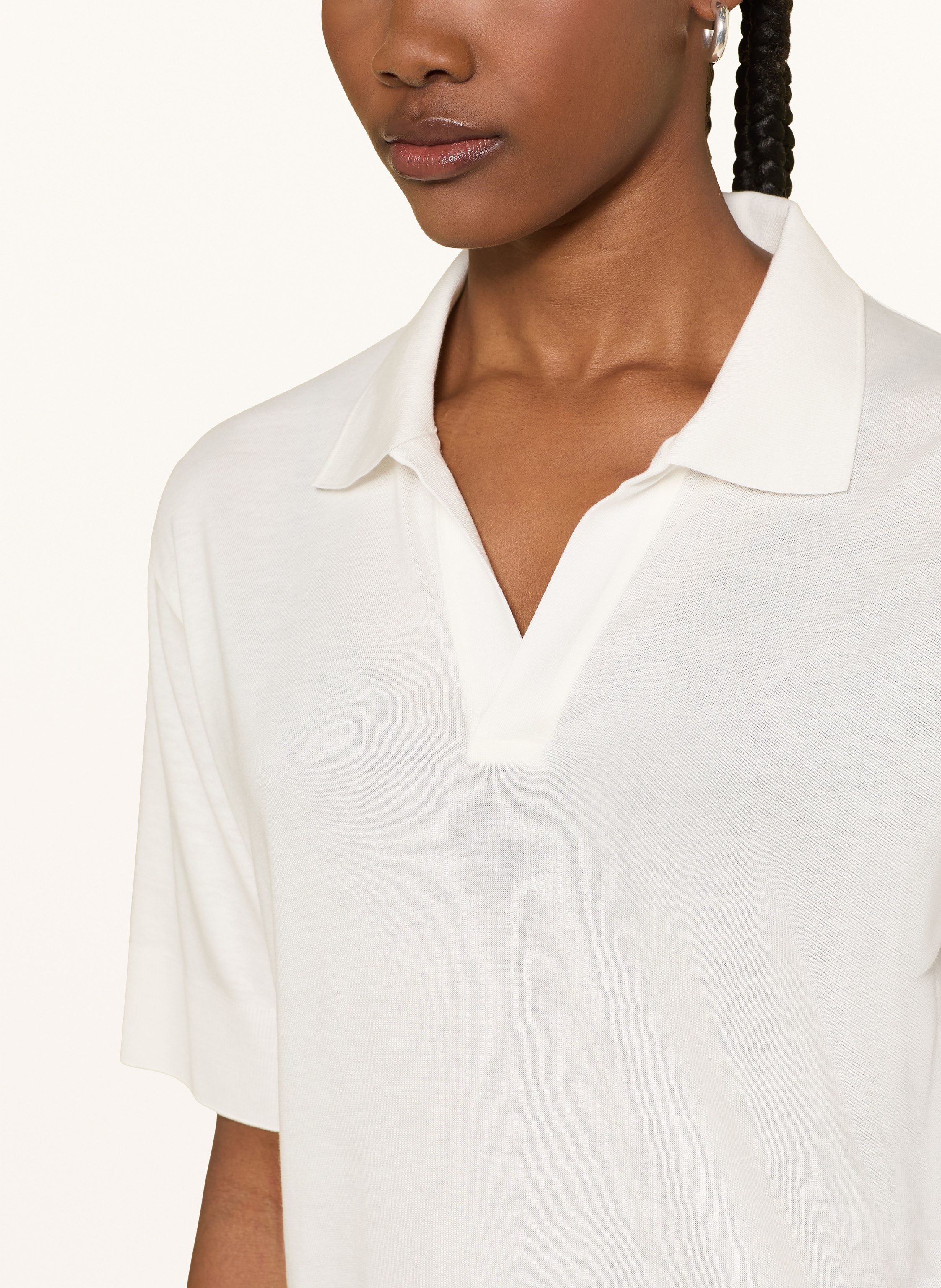 Thumbnail - Windsor. Strick-Poloshirt weiss