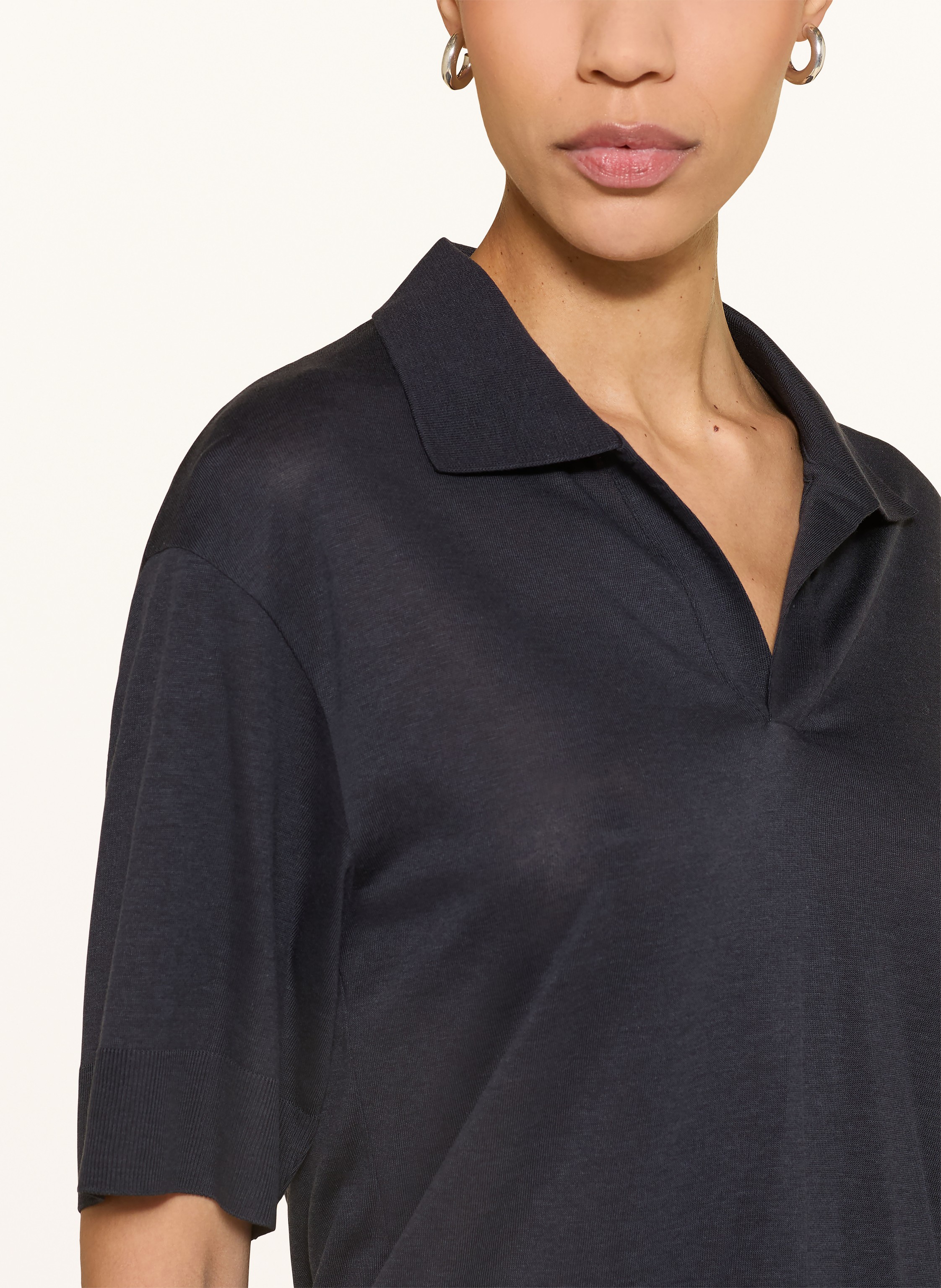 Thumbnail - Windsor. Strick-Poloshirt blau