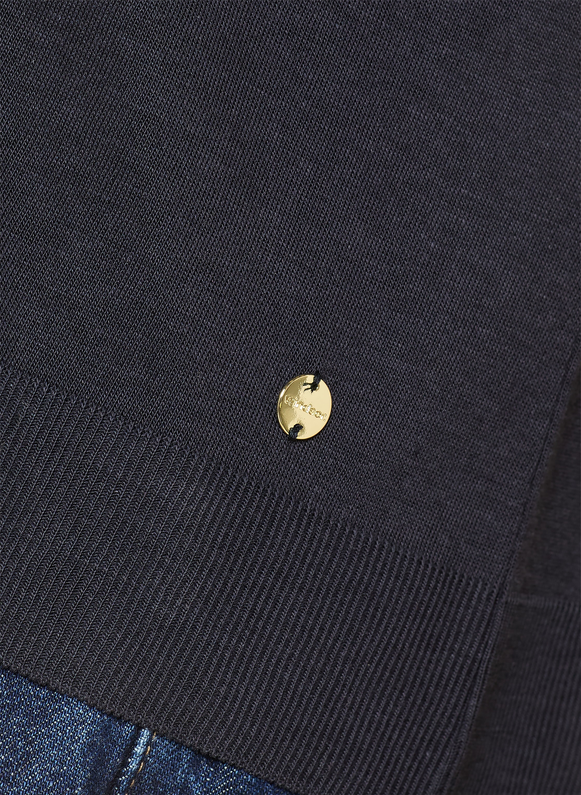 Thumbnail - Windsor. Strick-Poloshirt blau