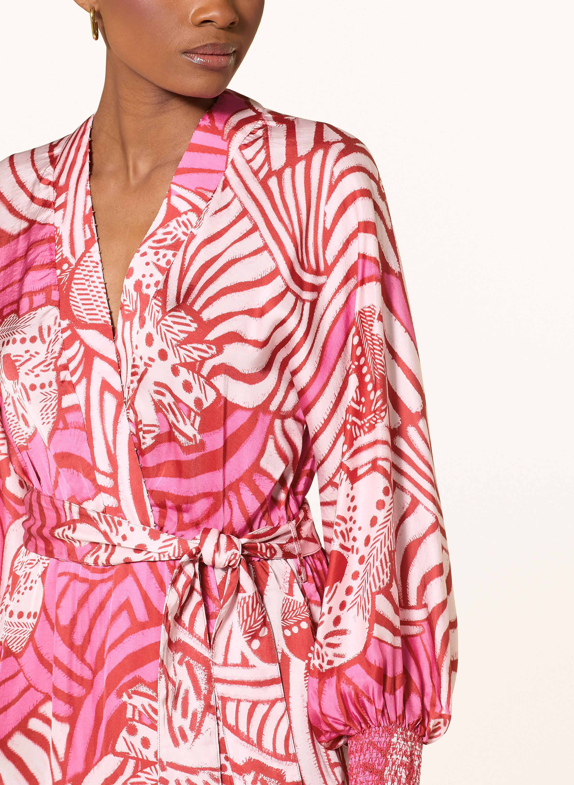 Thumbnail - Poupette St Barth Strandkleid Kristen In Wickeloptik pink