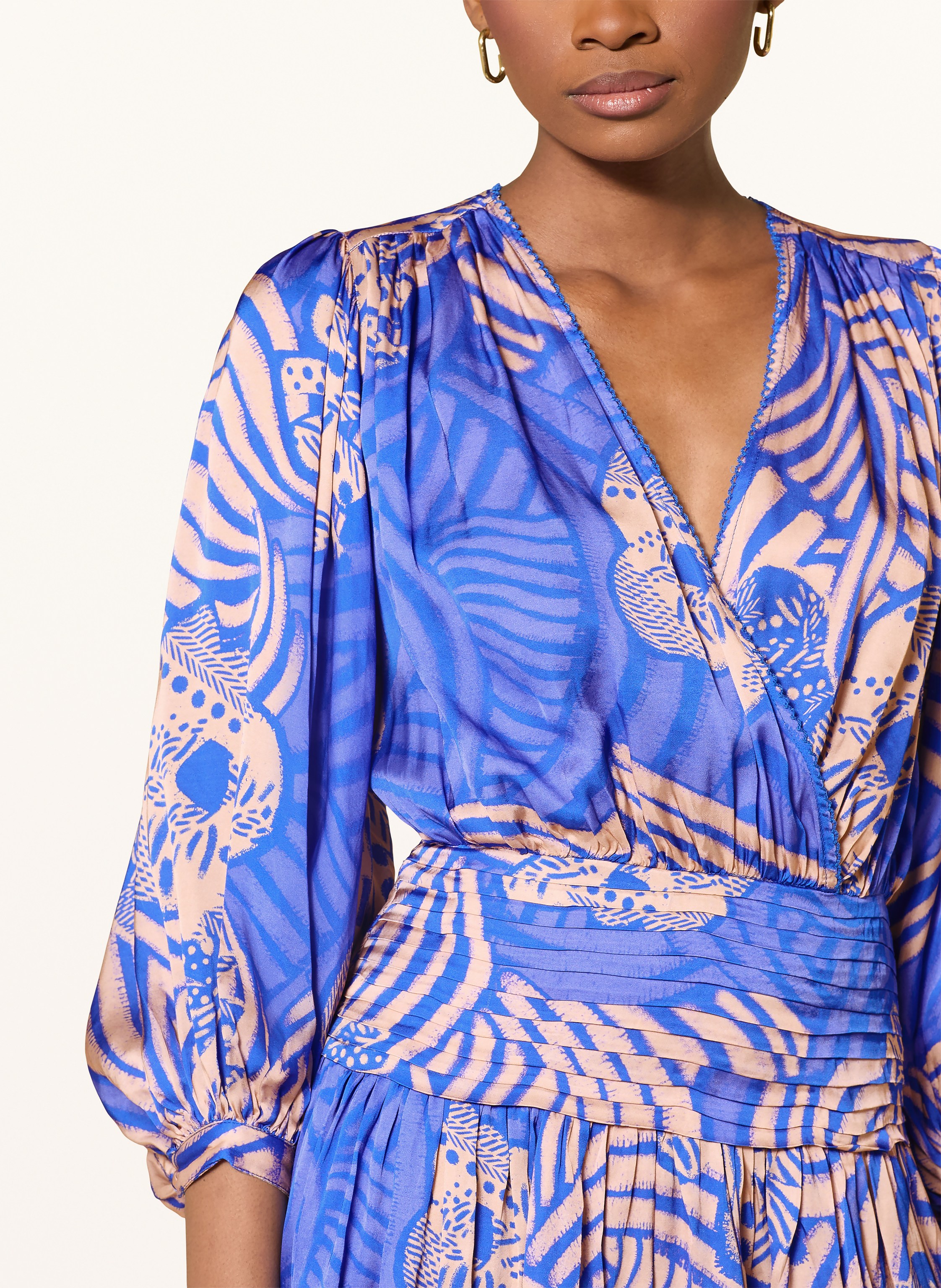 Thumbnail - Poupette St Barth Strandkleid Colleen In Wickeloptik blau