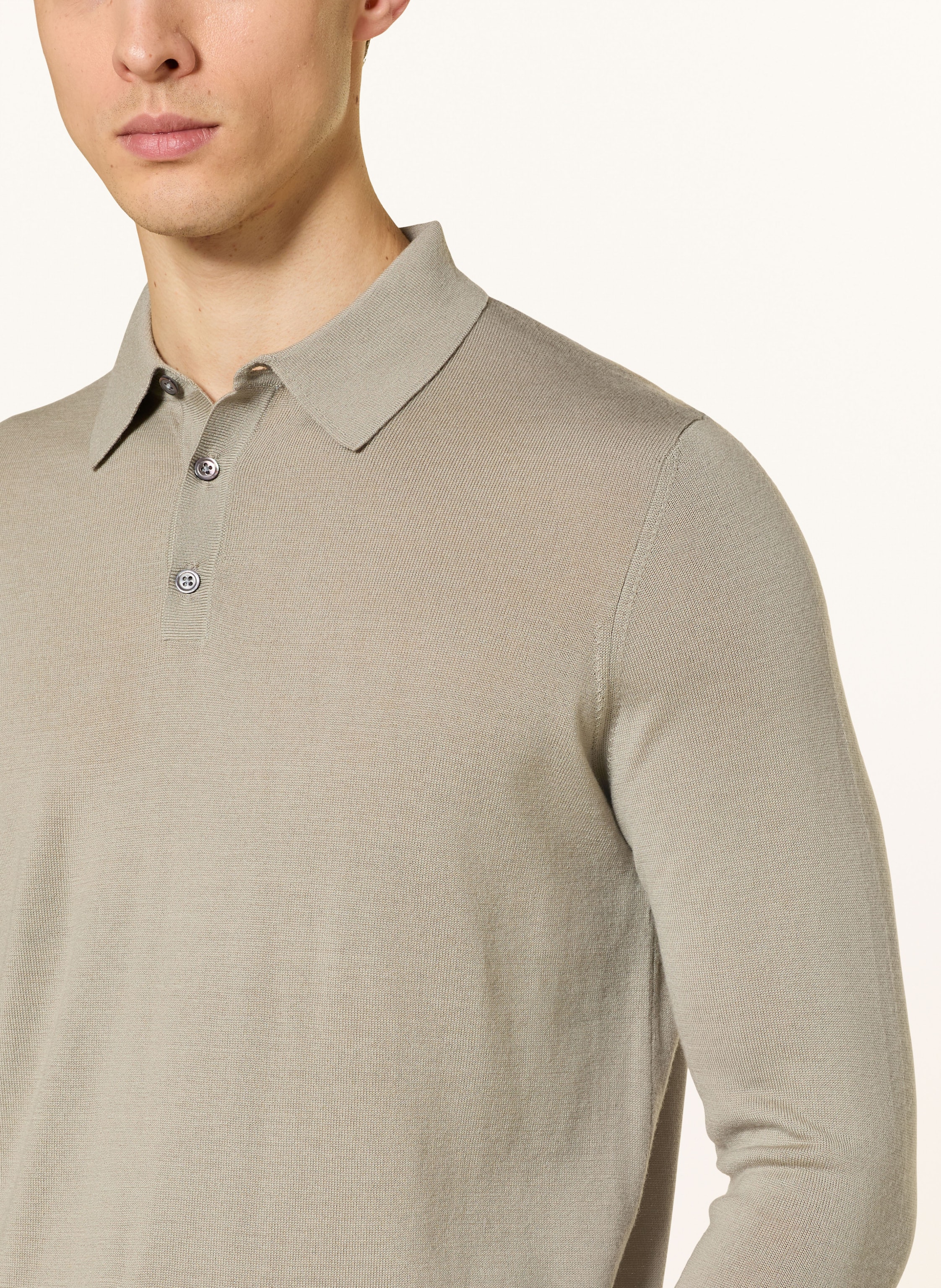 Thumbnail - Strokesman's Strick-Poloshirt Aus Merinowolle gruen