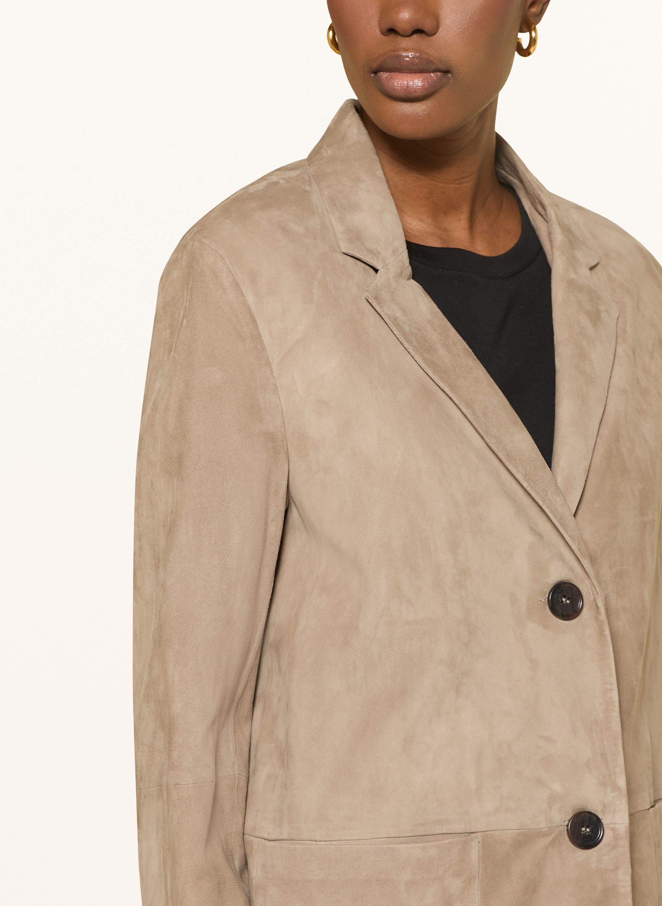 Thumbnail - Windsor. Lederblazer beige