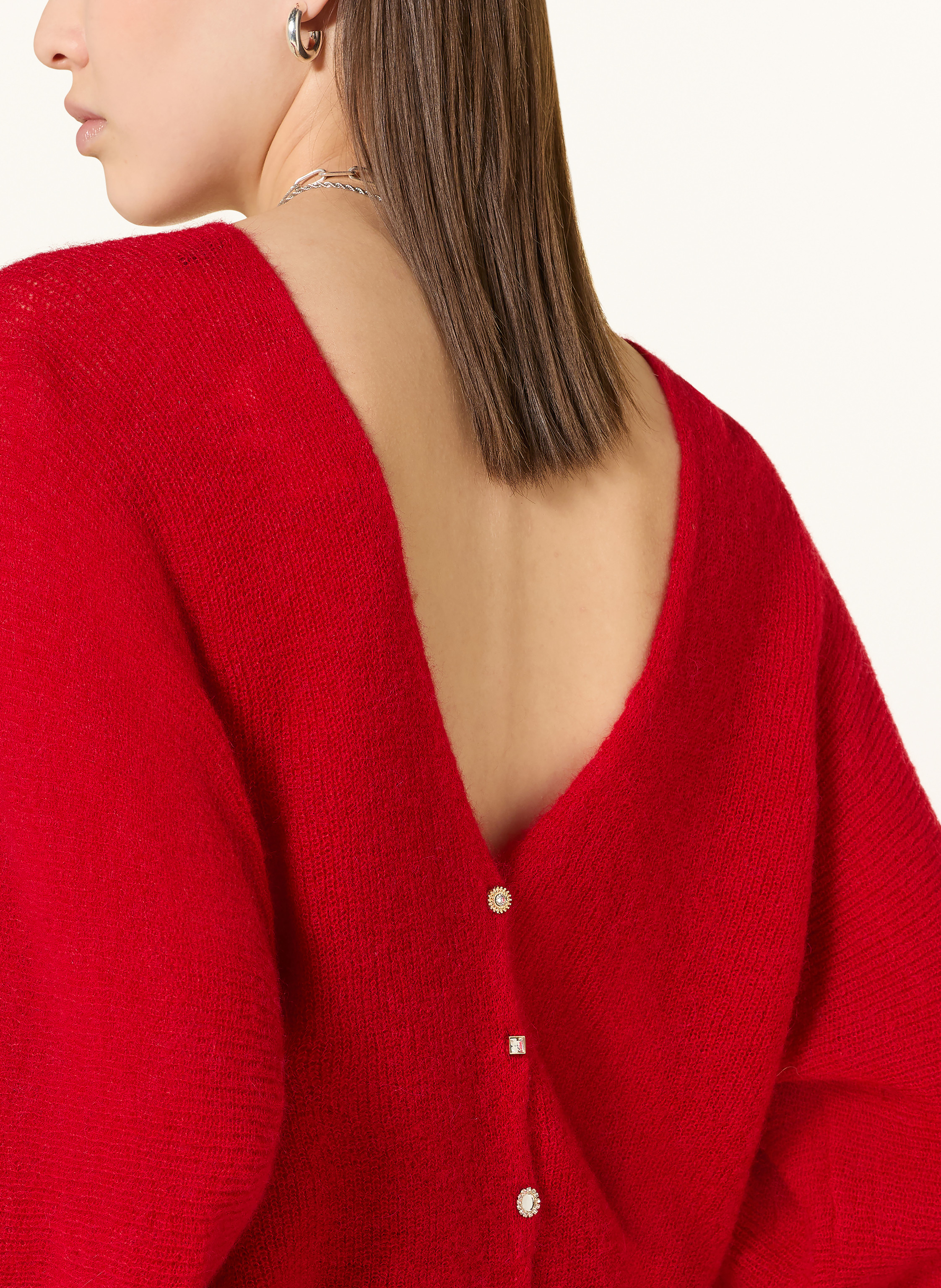 Thumbnail - Ba&Sh Pullover Isaac Mit Mohair Und Schmucksteinen rot