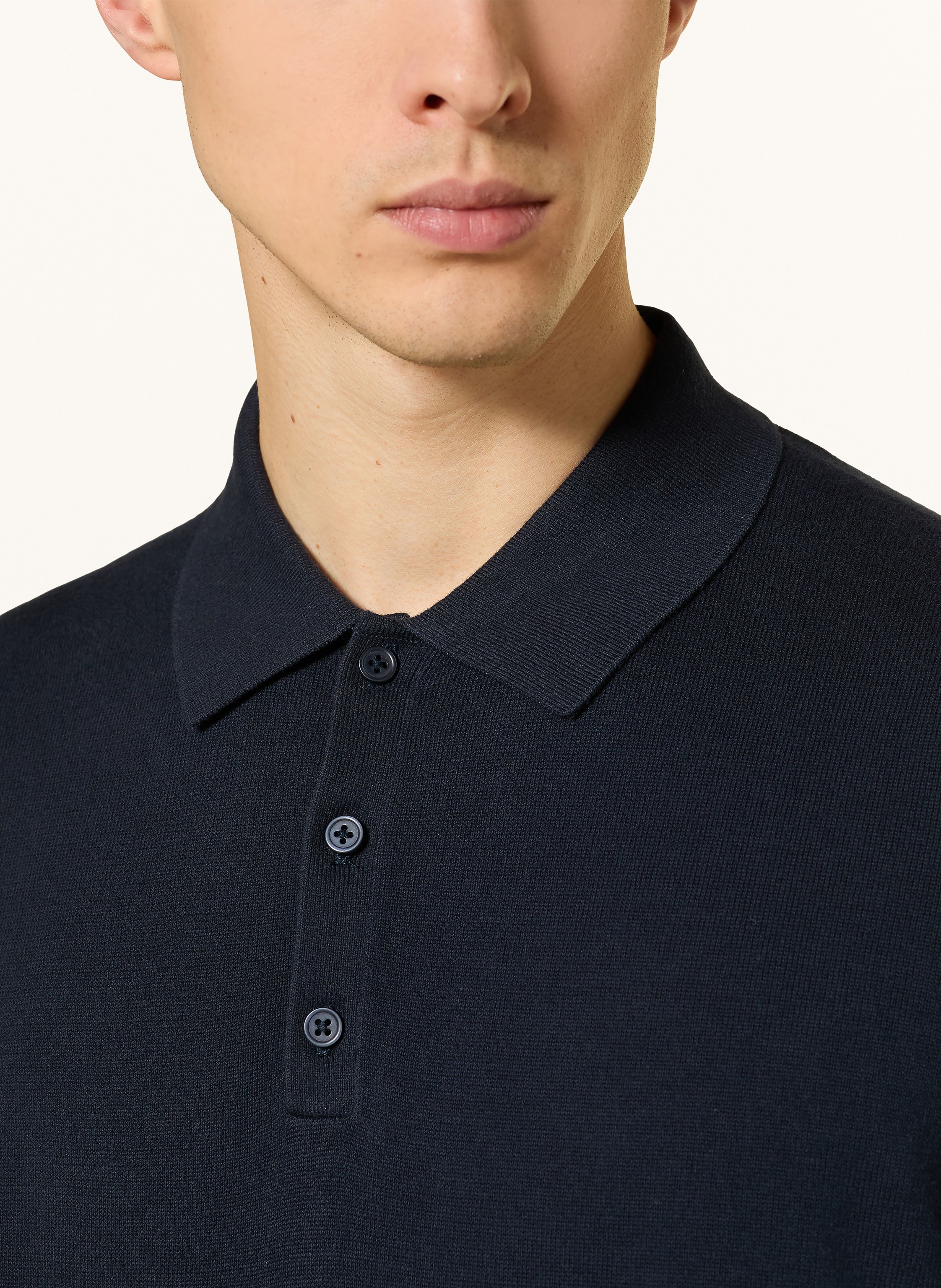 Thumbnail - Strokesman's Strick-Poloshirt blau