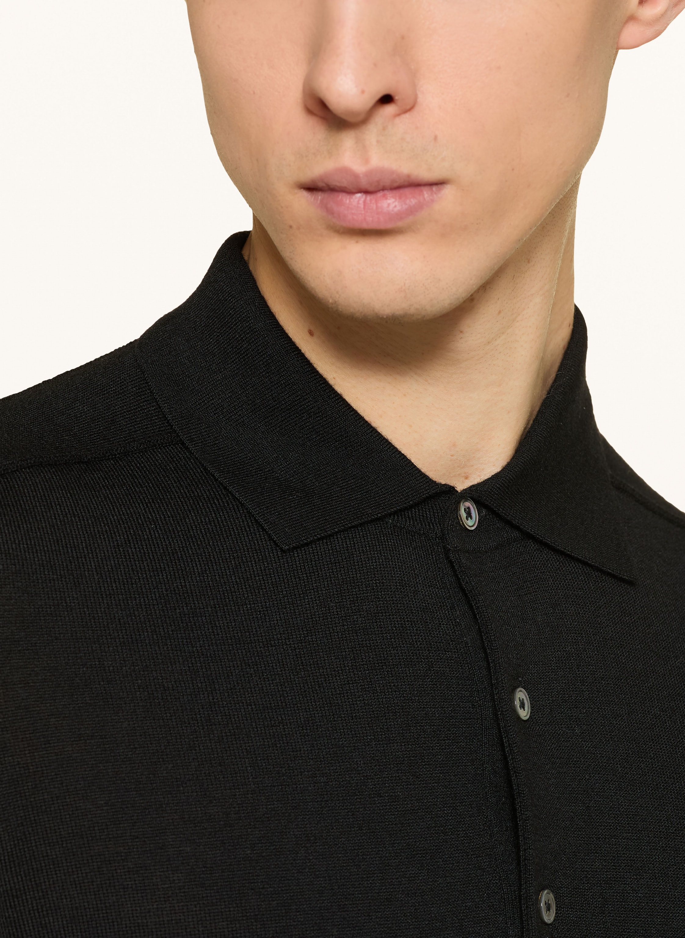 Thumbnail - Strokesman's Strick-Poloshirt schwarz