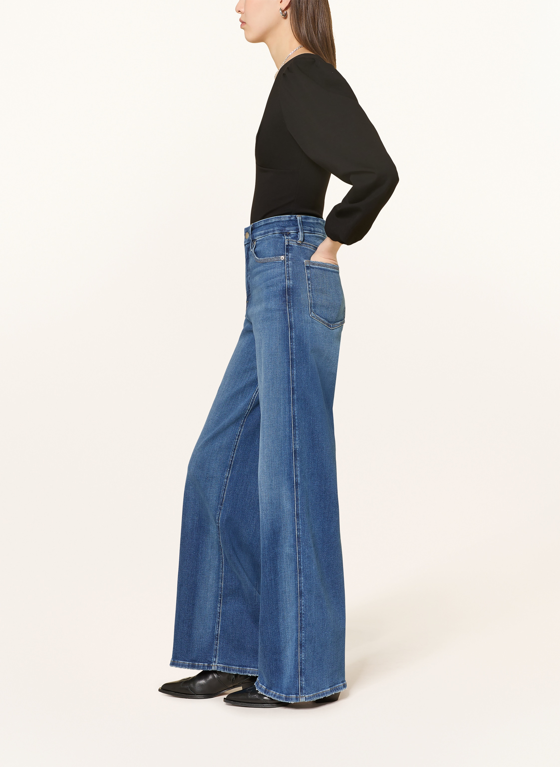 Thumbnail - Good American Wide Leg Jeans Good Skate blau