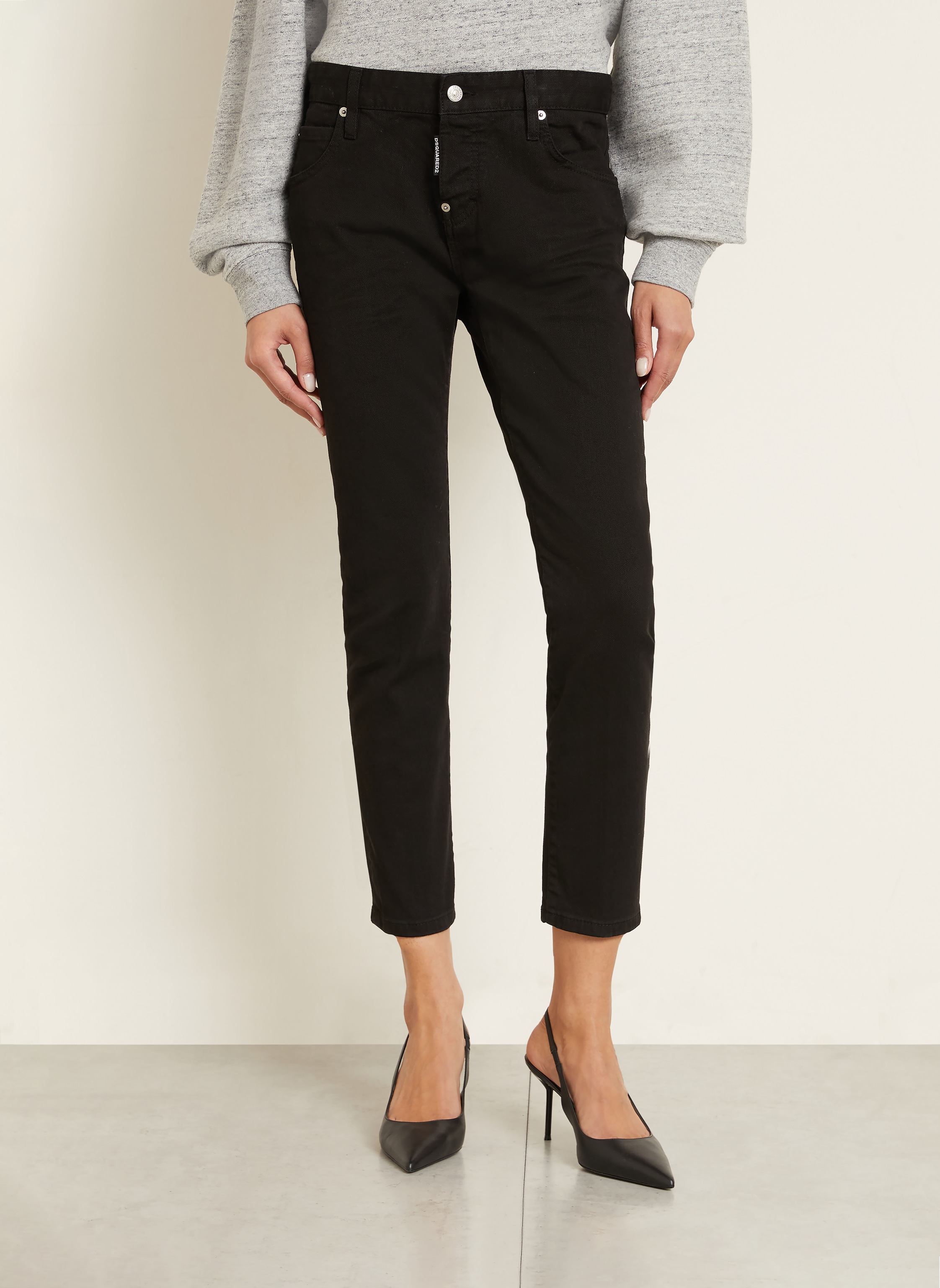 Thumbnail - dsquared2 Cropped Jeans Teddy schwarz