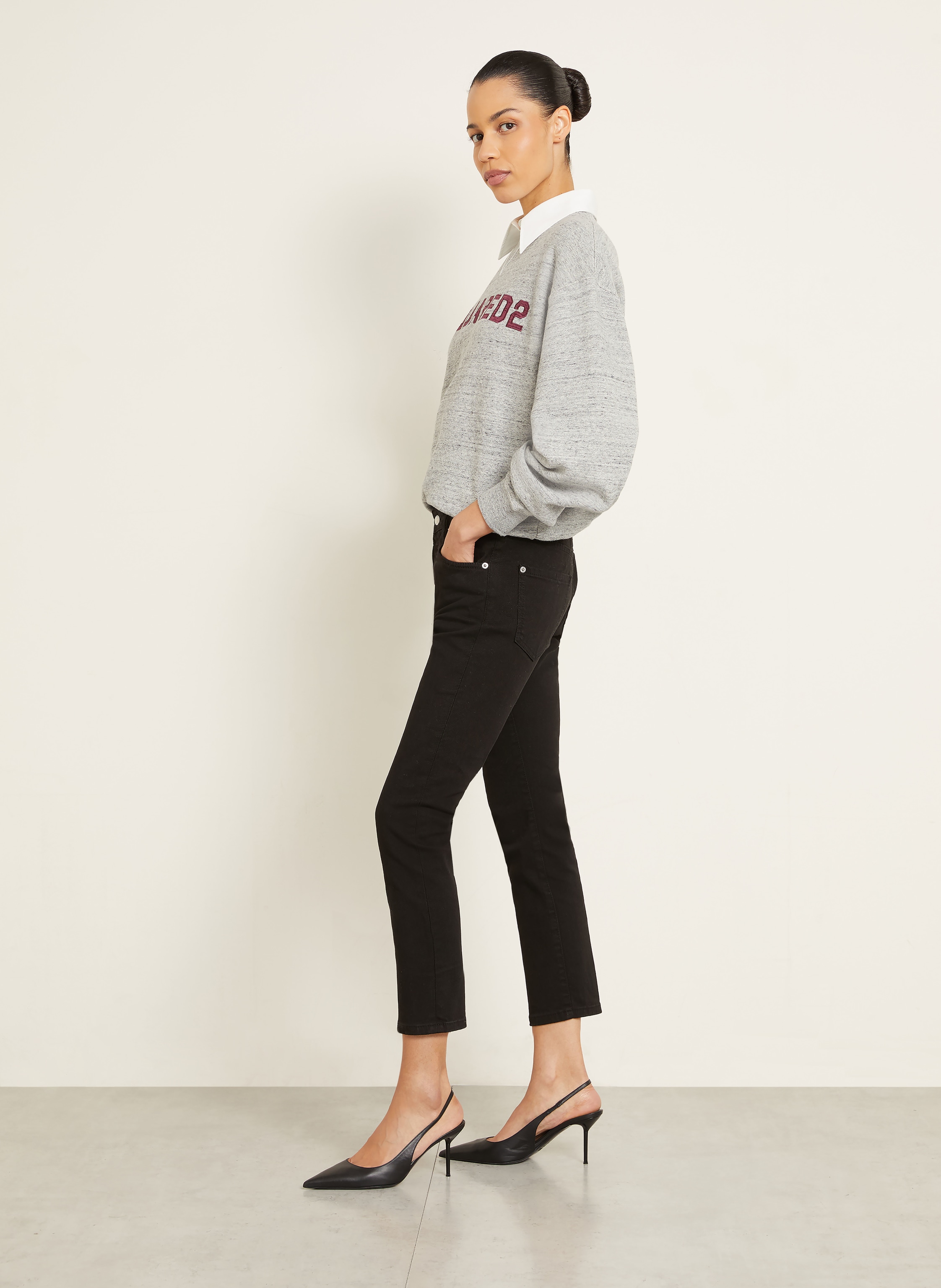 Thumbnail - dsquared2 Cropped Jeans Teddy schwarz