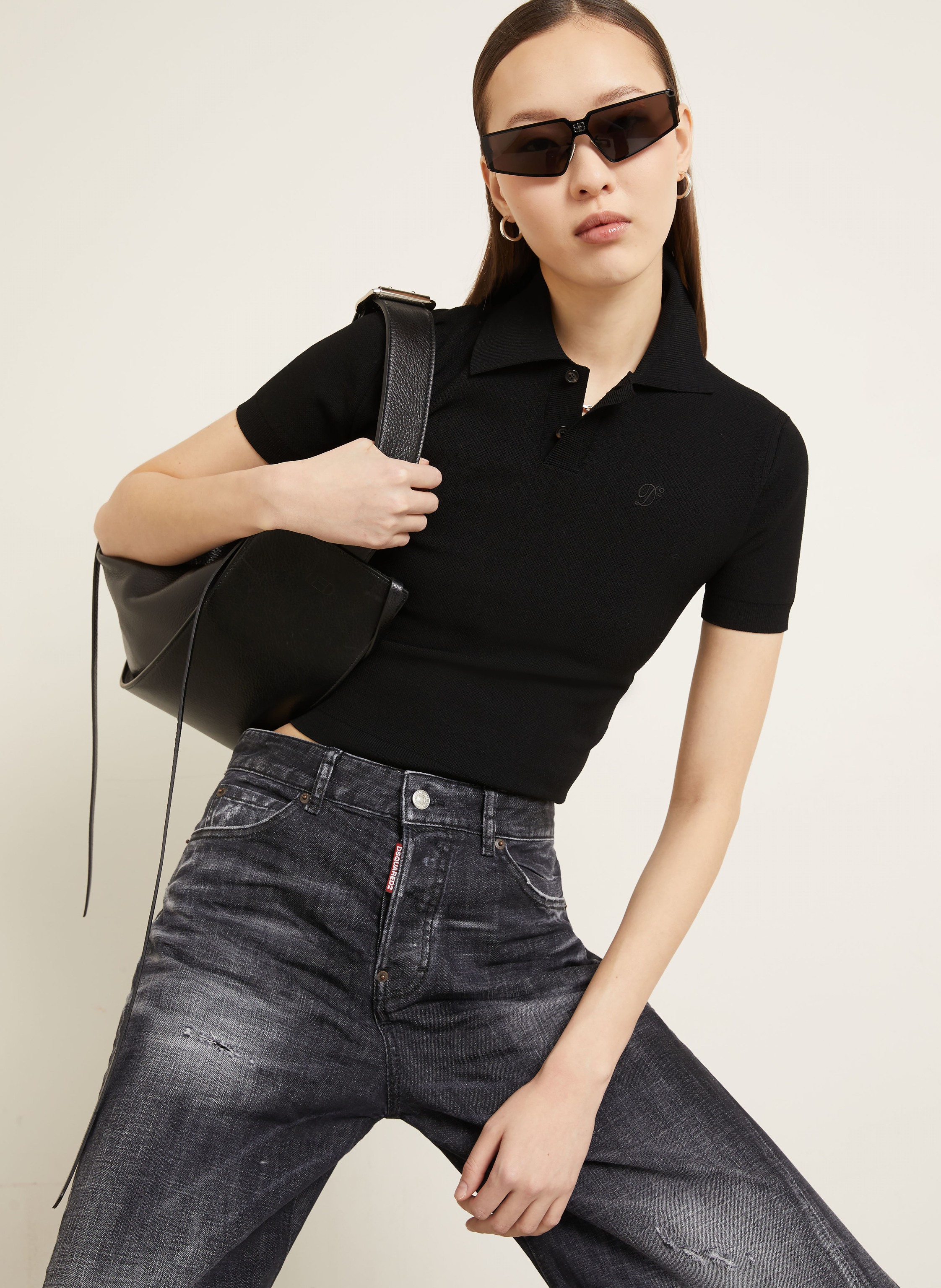 Thumbnail - dsquared2 Piqué-Poloshirt schwarz