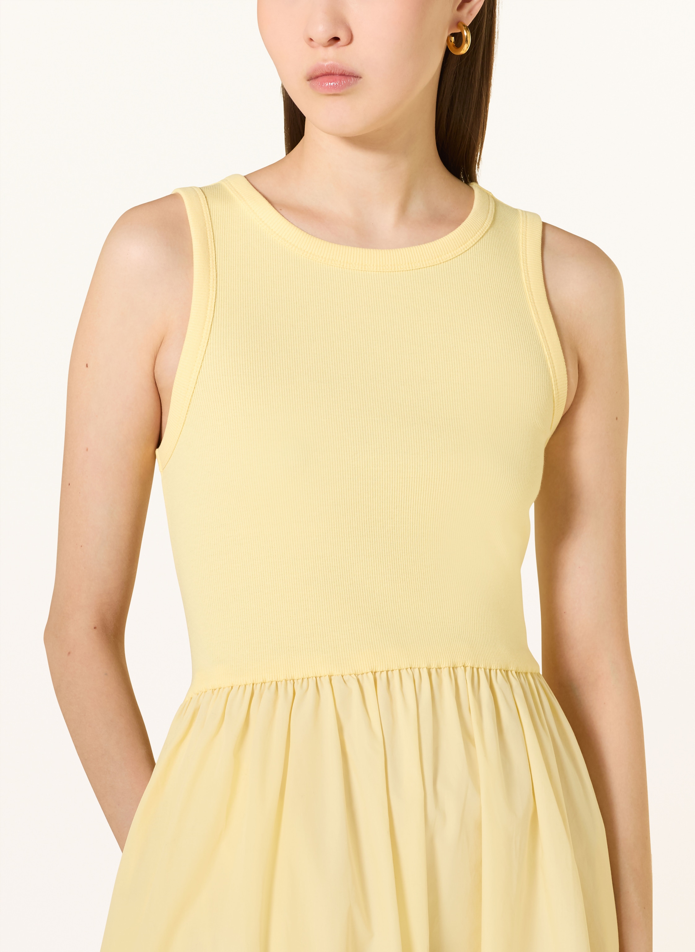 Thumbnail - Mrs & Hugs Kleid Im Materialmix gelb