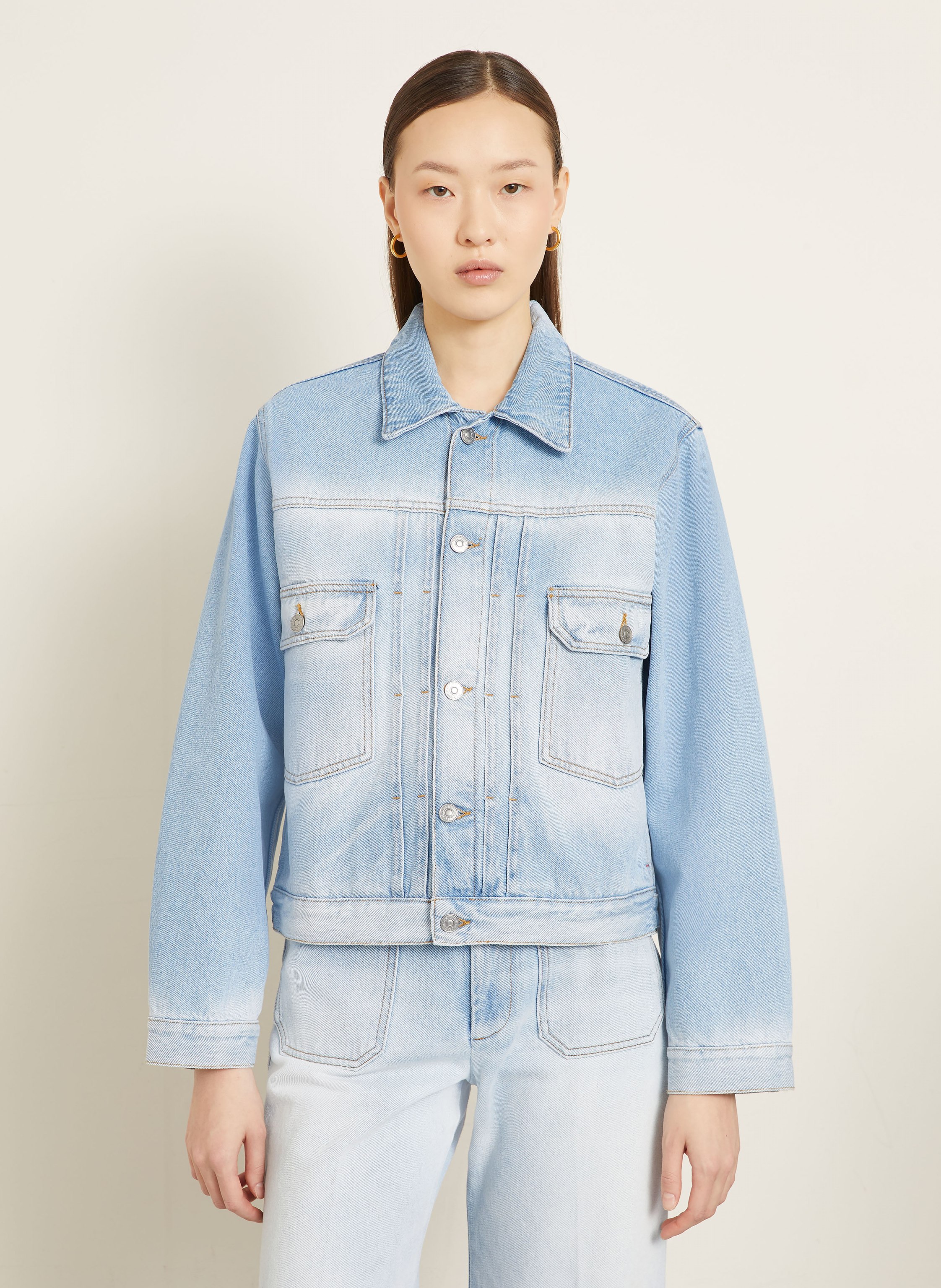 Thumbnail - Victoria Beckham Jeansjacke blau