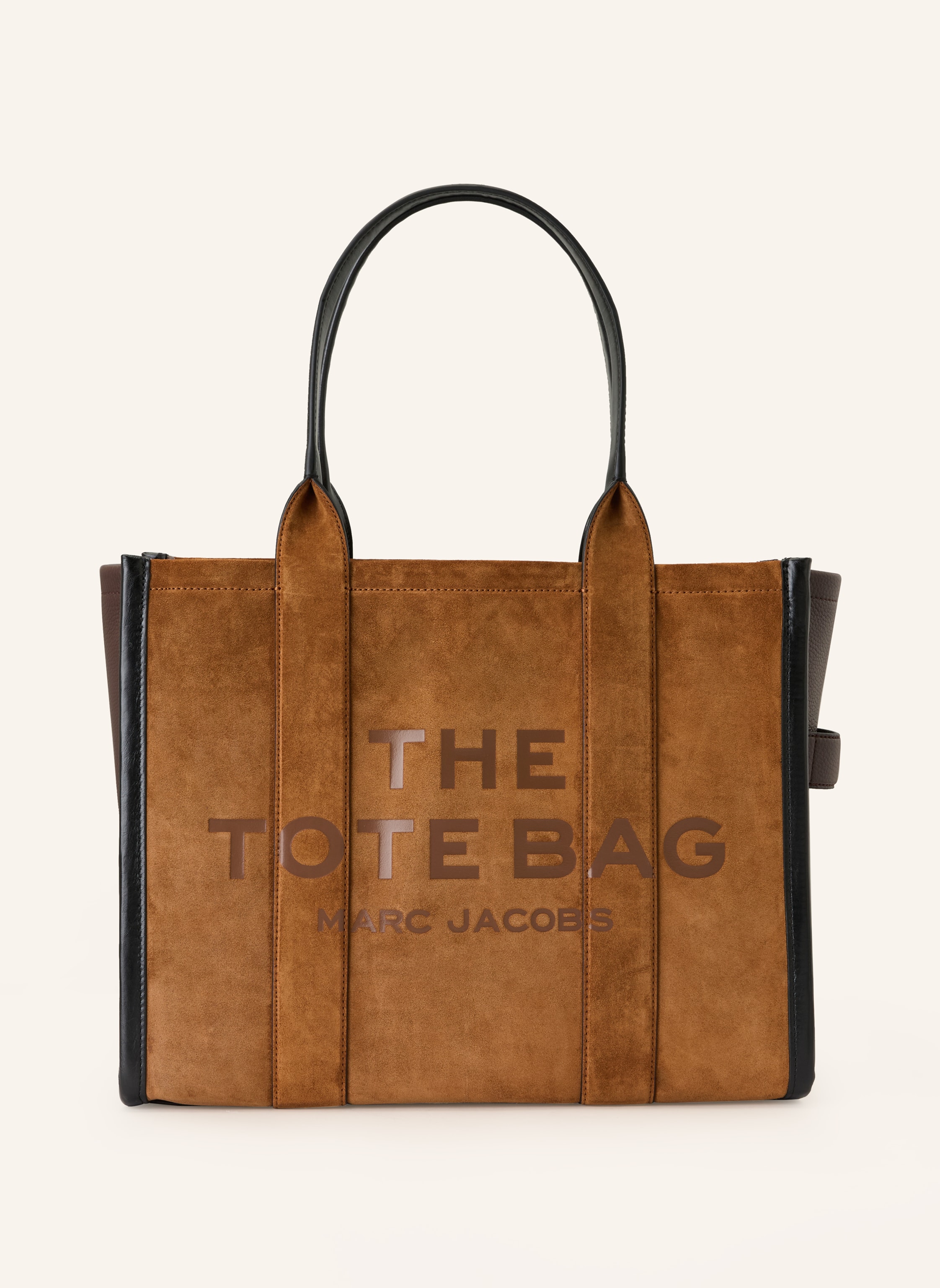 Marc Jacobs Ein Innenfach mit Reißverschluss. Innen ein Hauptfach. Zwei Tragegriffe. Schutzfüßchen. Verstärkter Taschenboden. Reißverschluss. Label-Detail. Label-Wording. Leder. Bicolor-Design Large in dunkelbraun / cognac / schwarz