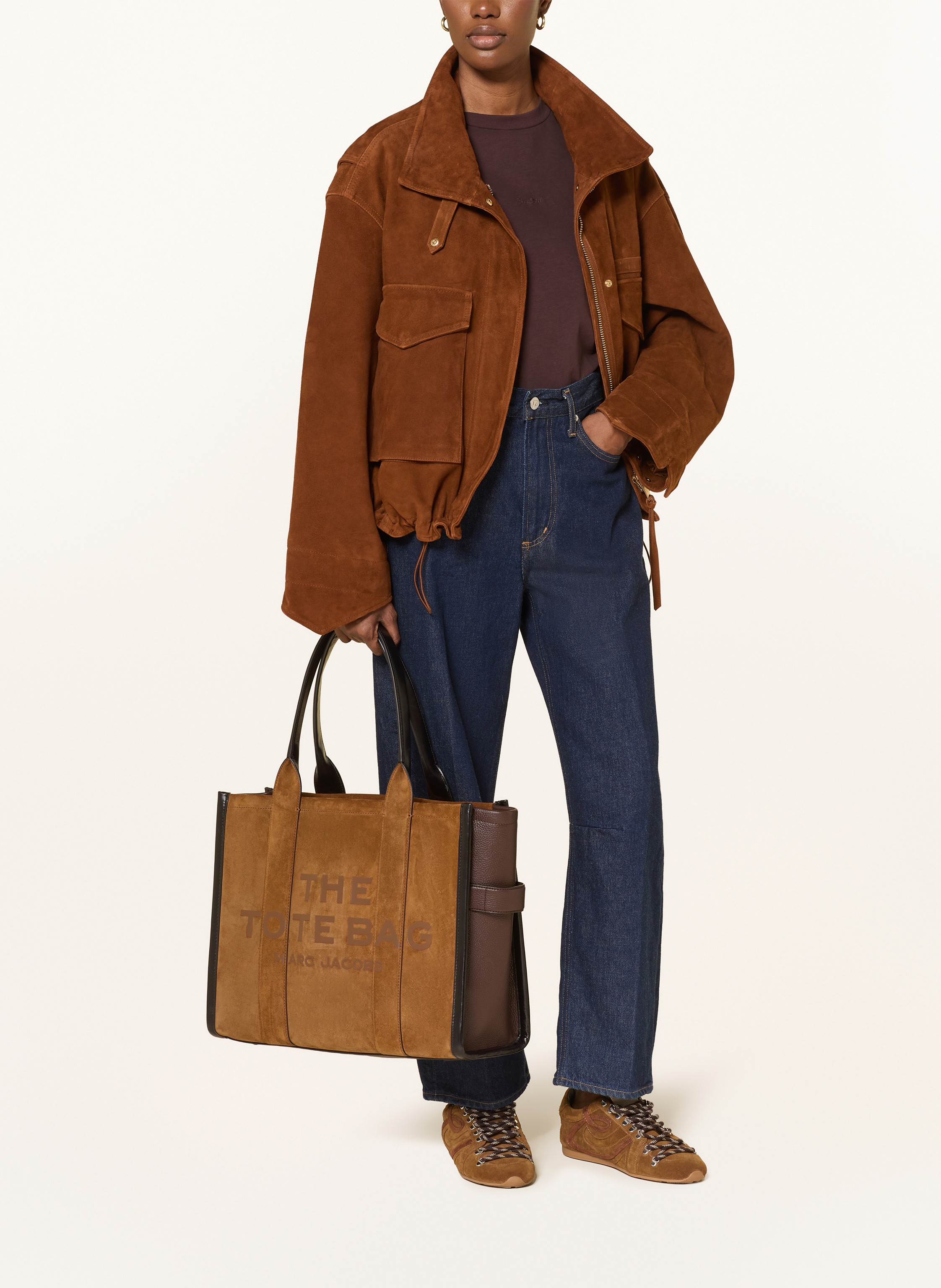 Thumbnail - Marc Jacobs Shopper The Large Tote Suede Leather Mix braun