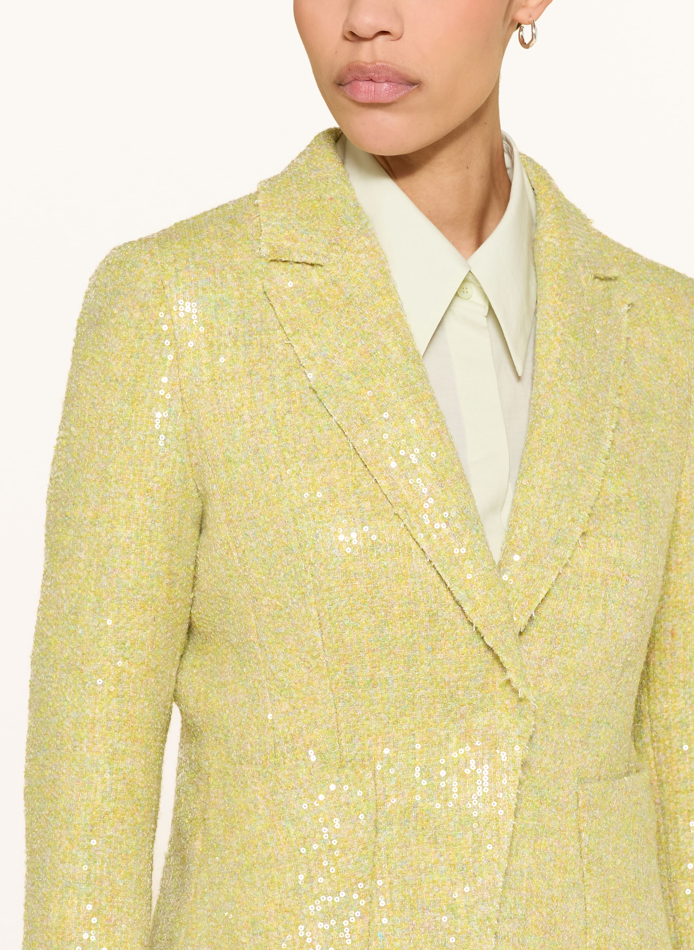 Thumbnail - Luisa Cerano Tweed-Blazer Mit Pailletten gelb