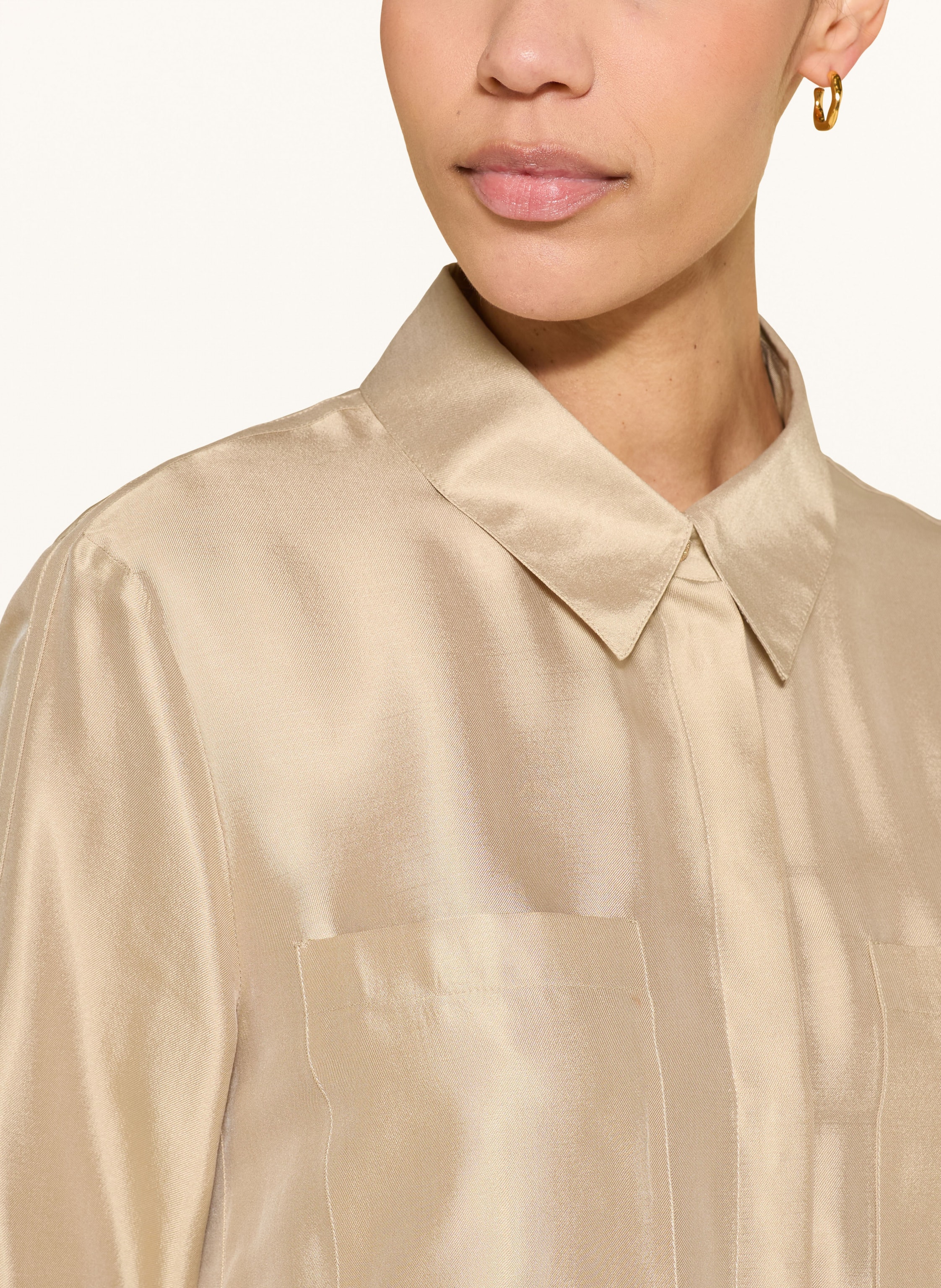 Luisa Cerano Hemdblusenkleid Aus Satin beige – Bild 2