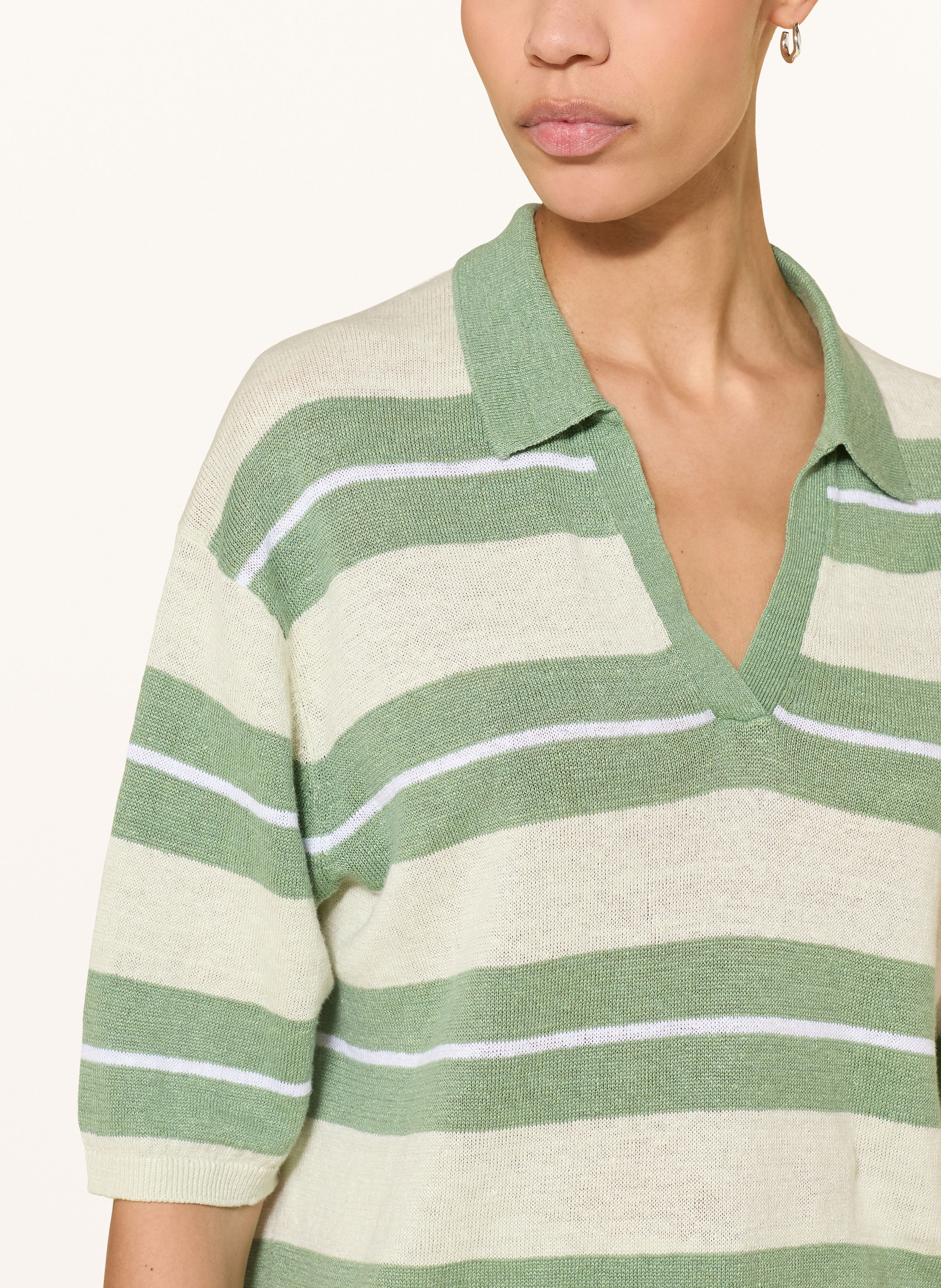 Thumbnail - Luisa Cerano Strick-Poloshirt Aus Leinen gruen