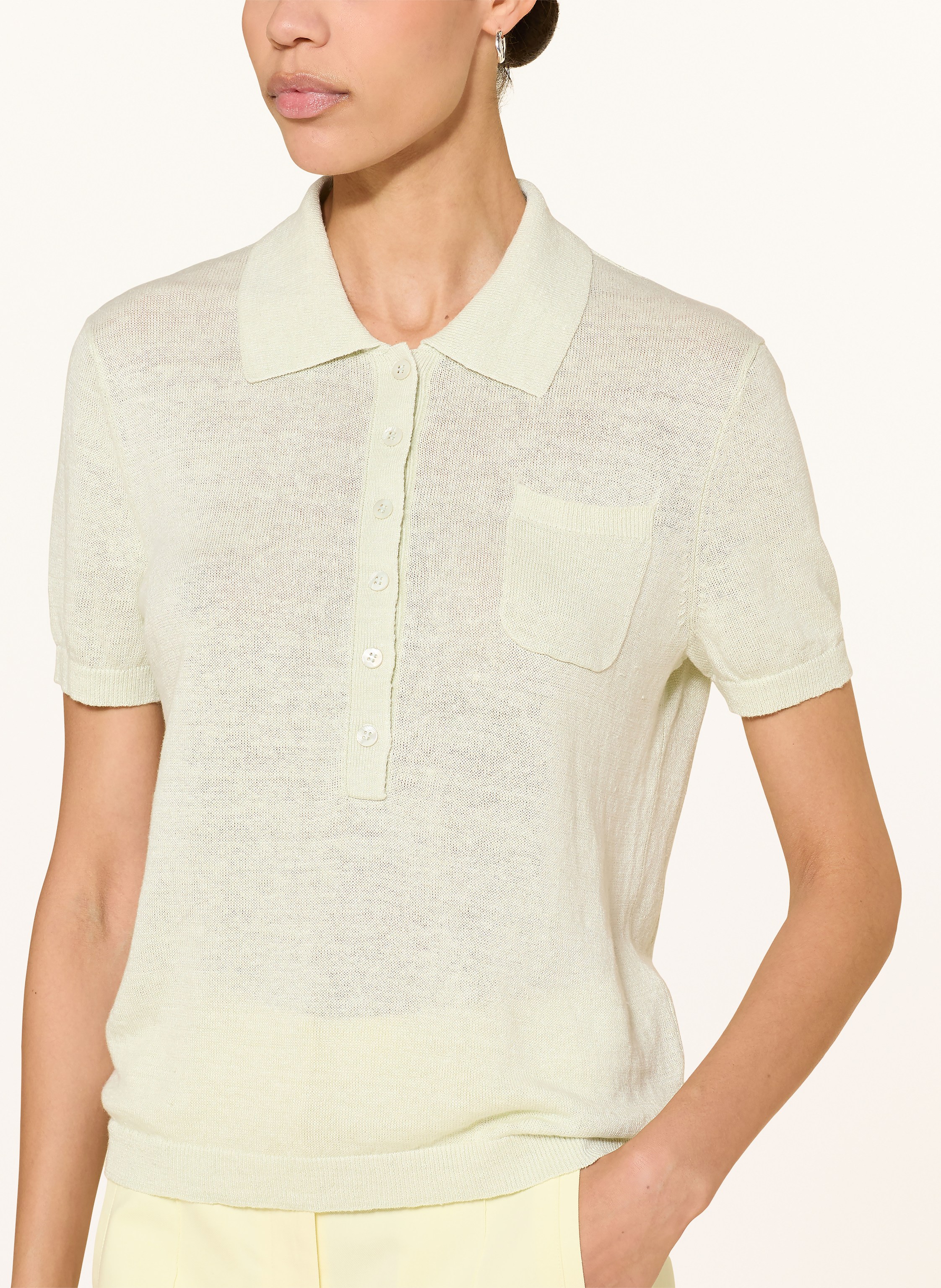 Thumbnail - Luisa Cerano Strick-Poloshirt Aus Leinen gruen