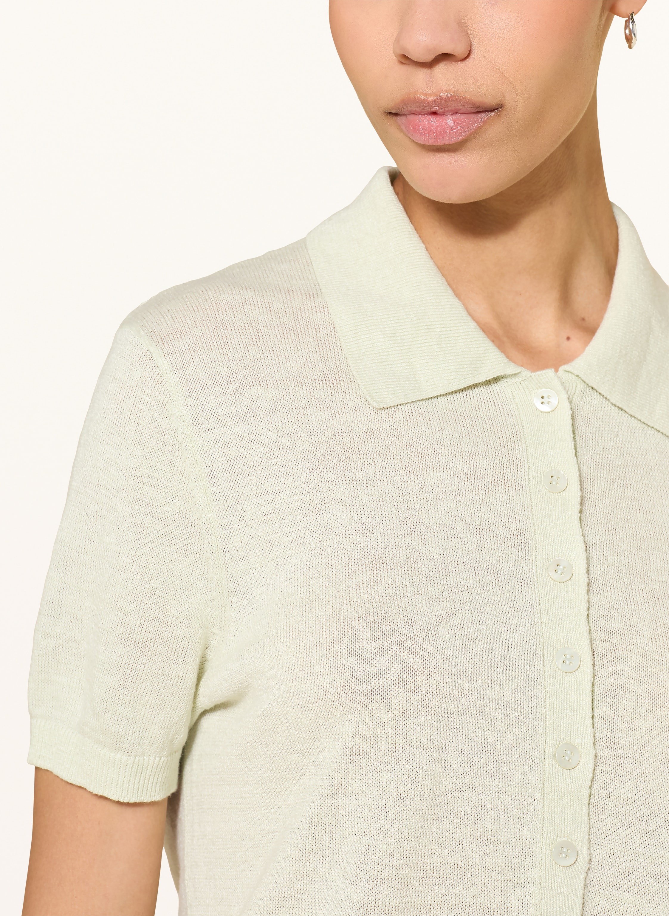 Thumbnail - Luisa Cerano Strick-Poloshirt Aus Leinen gruen