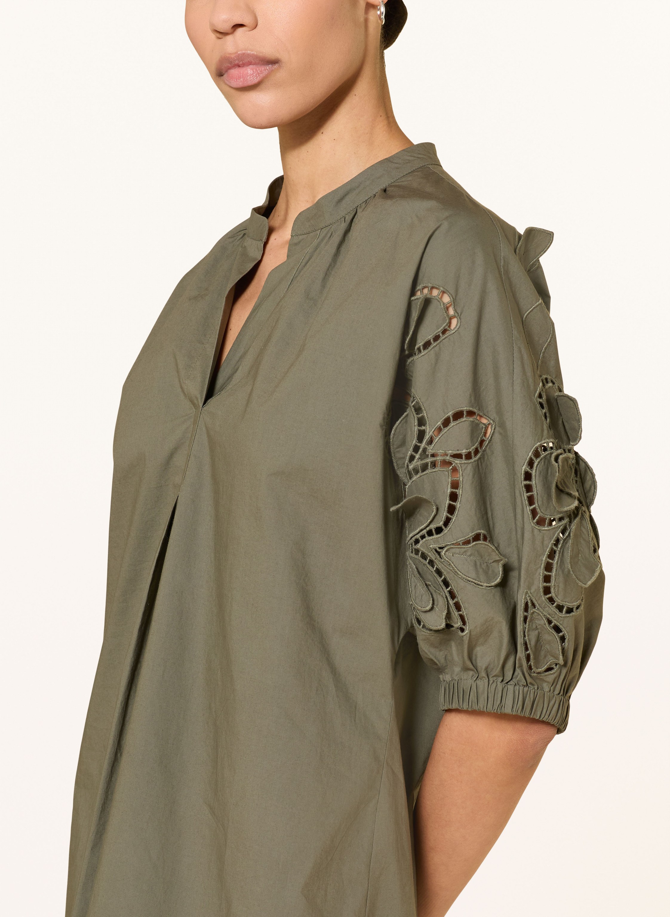 Thumbnail - Luisa Cerano Kleid Mit Lochspitze Und 3/4-Arm gruen