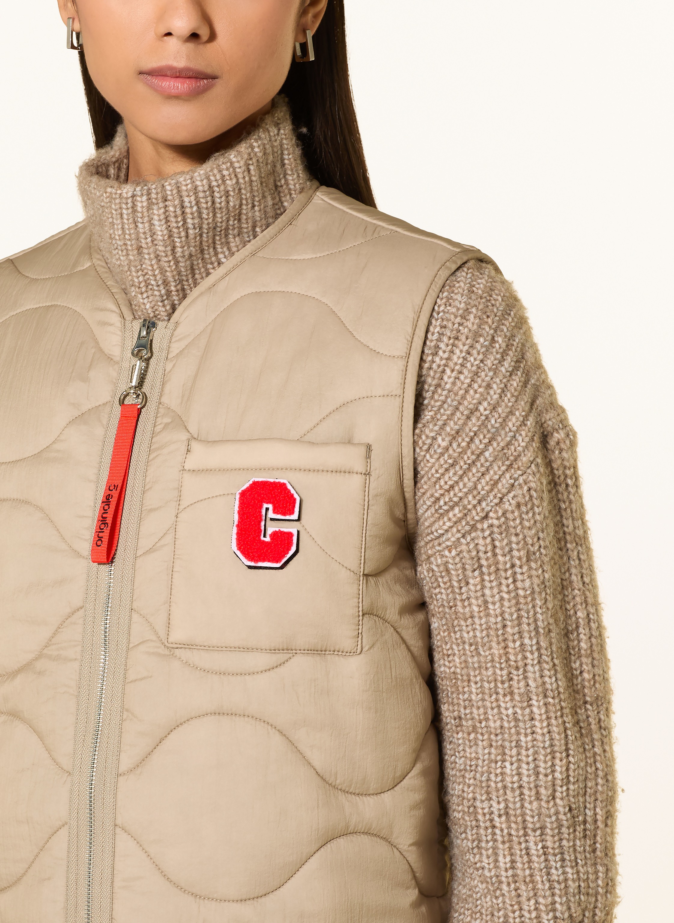 Thumbnail - No.1 Como Steppweste Lyss Mit Pailletten beige