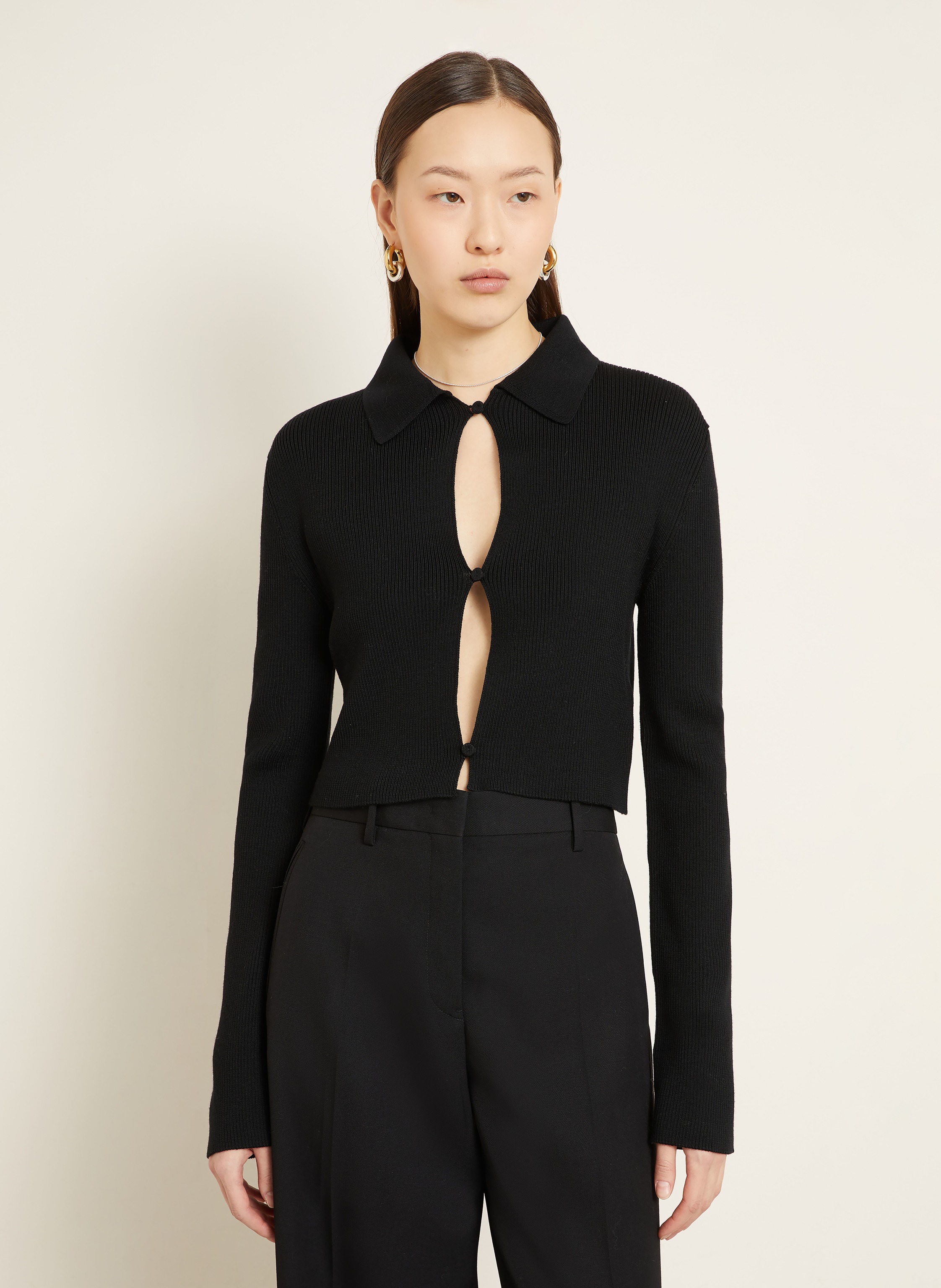 Thumbnail - Jil Sander Cropped-Strickjacke schwarz