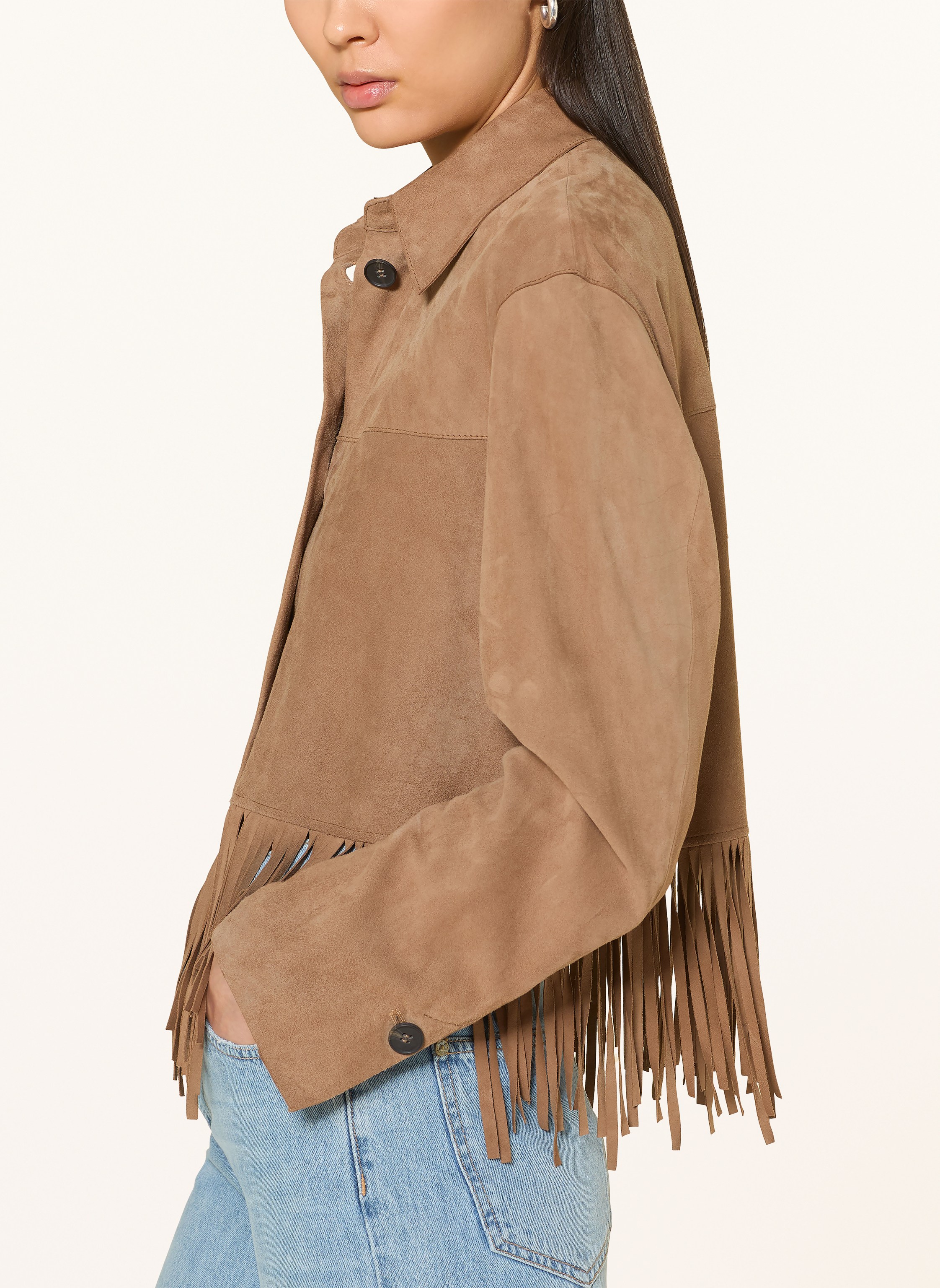 Riani Lederjacke Mit Fransen braun – Bild 2