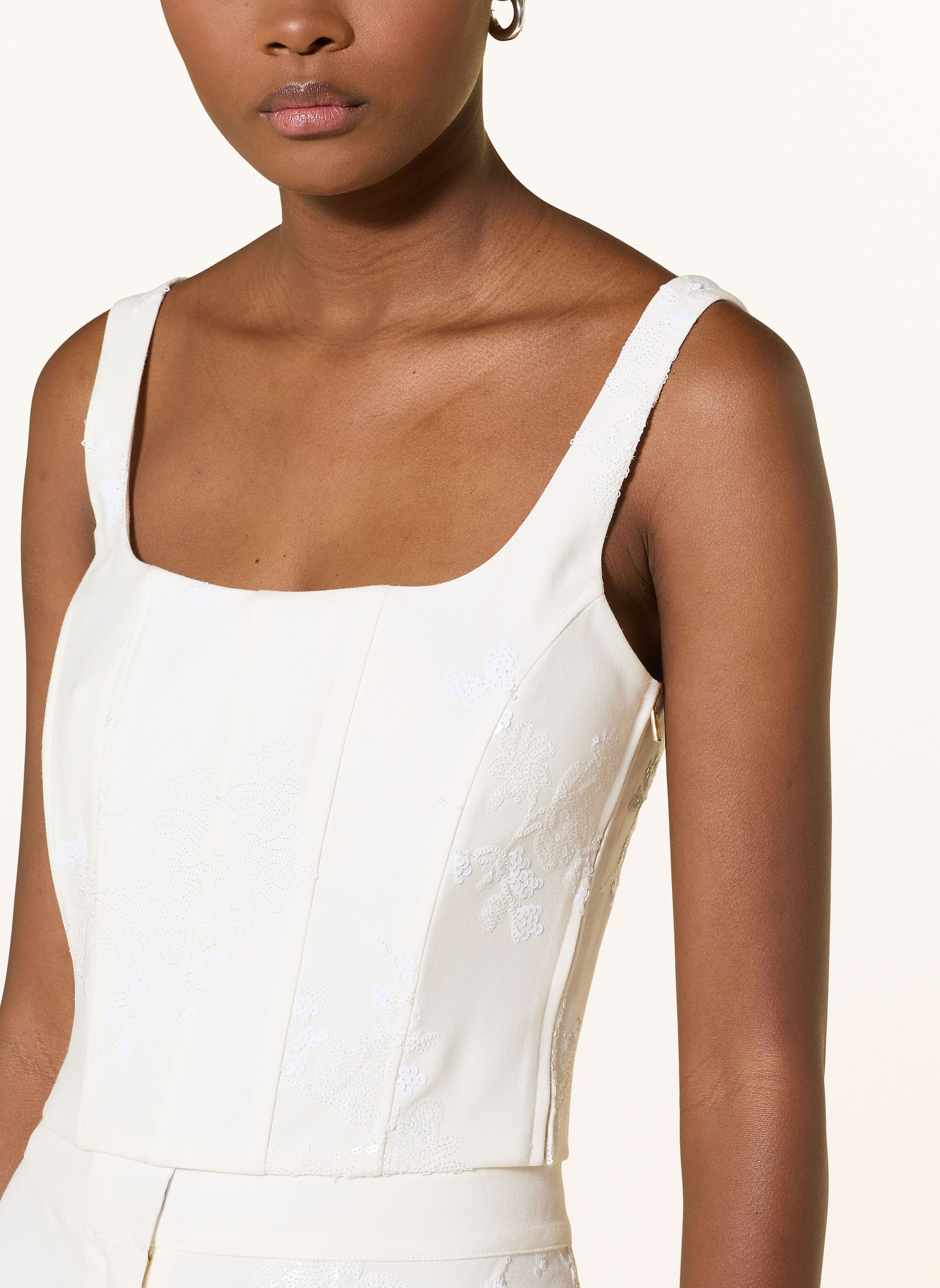 Thumbnail - Riani Cropped-Top Mit Pailletten weiss