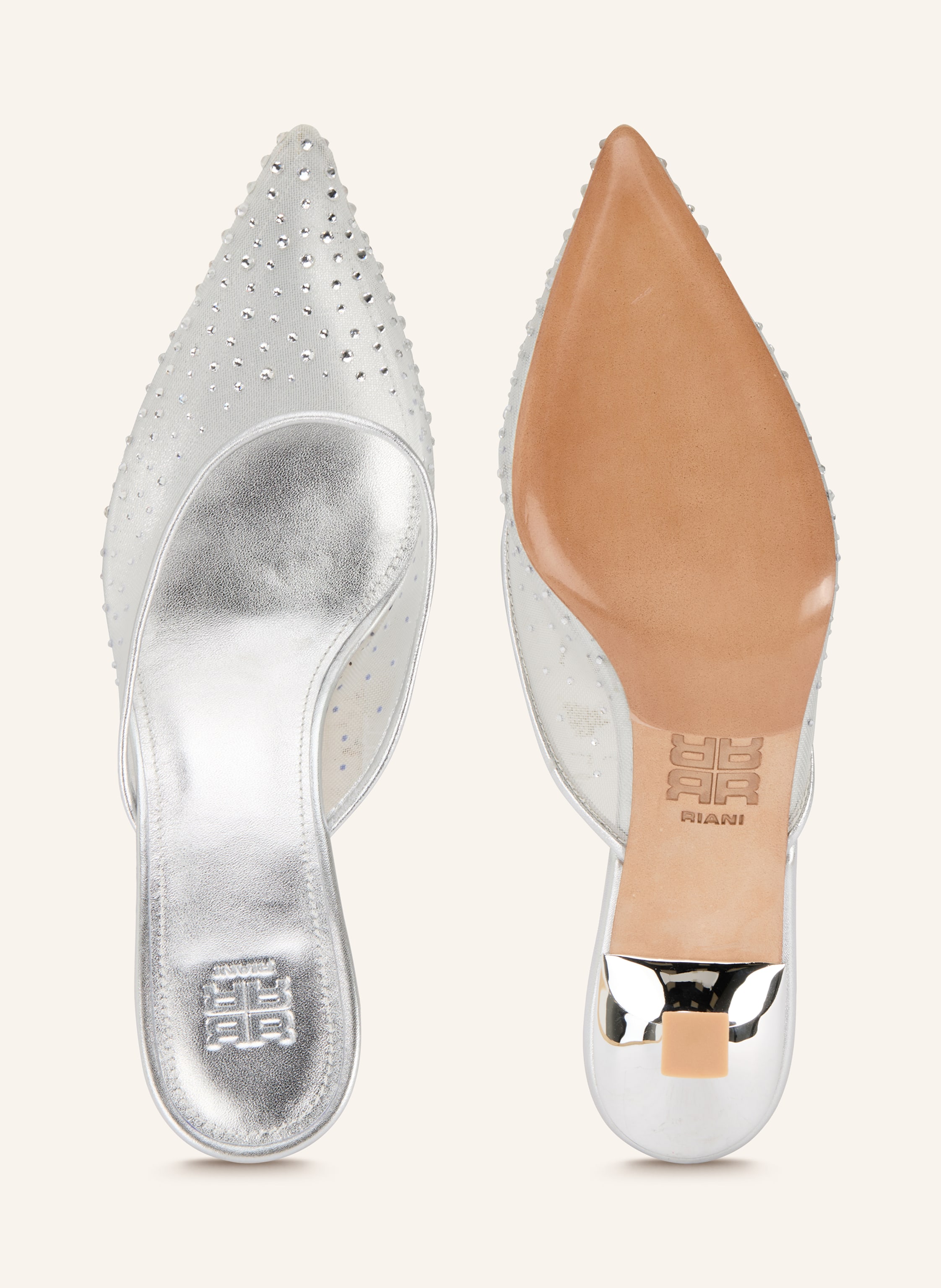 Thumbnail - Riani Mules Mit Schmucksteinen silber