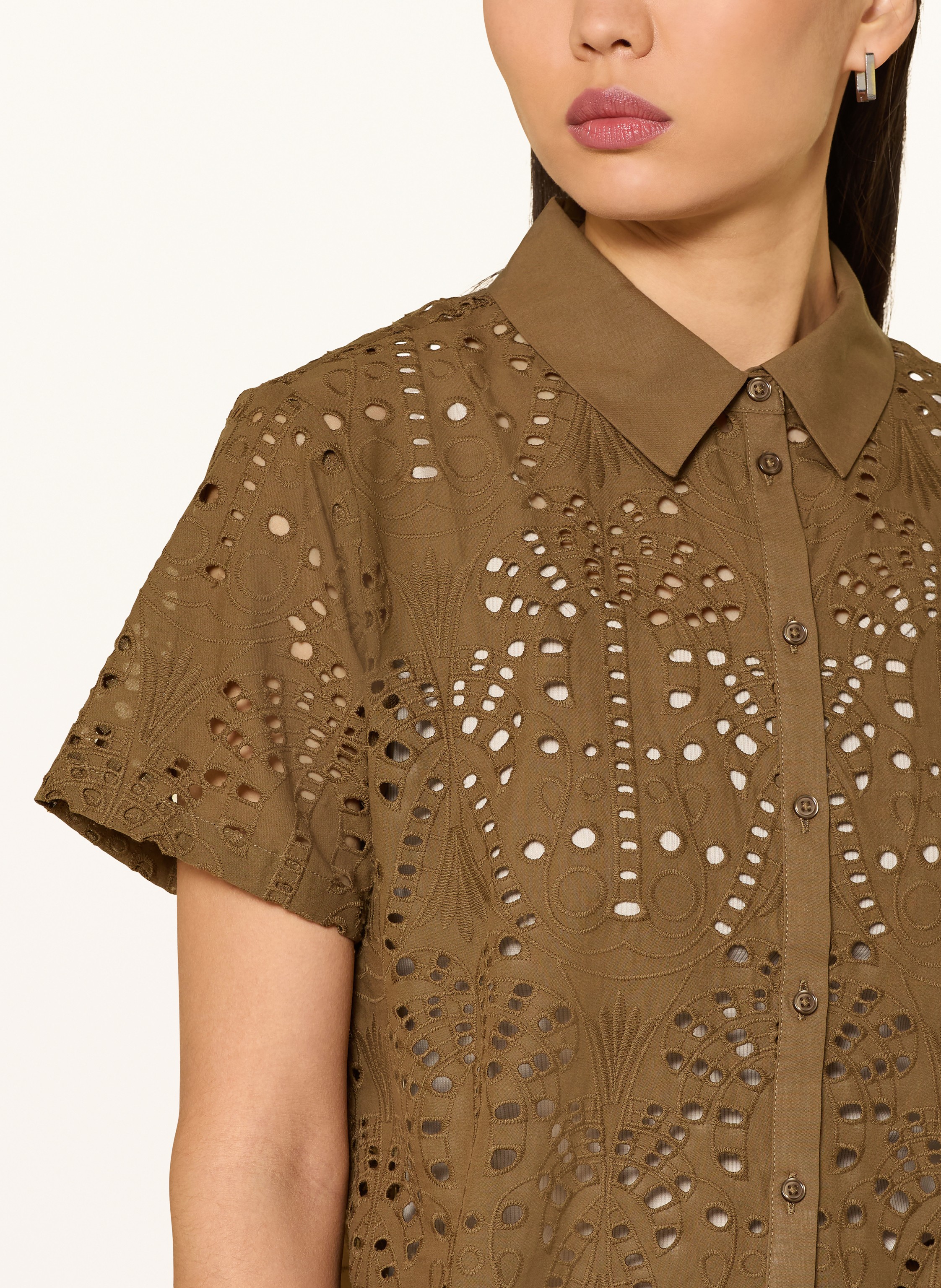 Thumbnail - Darling Harbour Hemdbluse Aus Lochspitze gruen