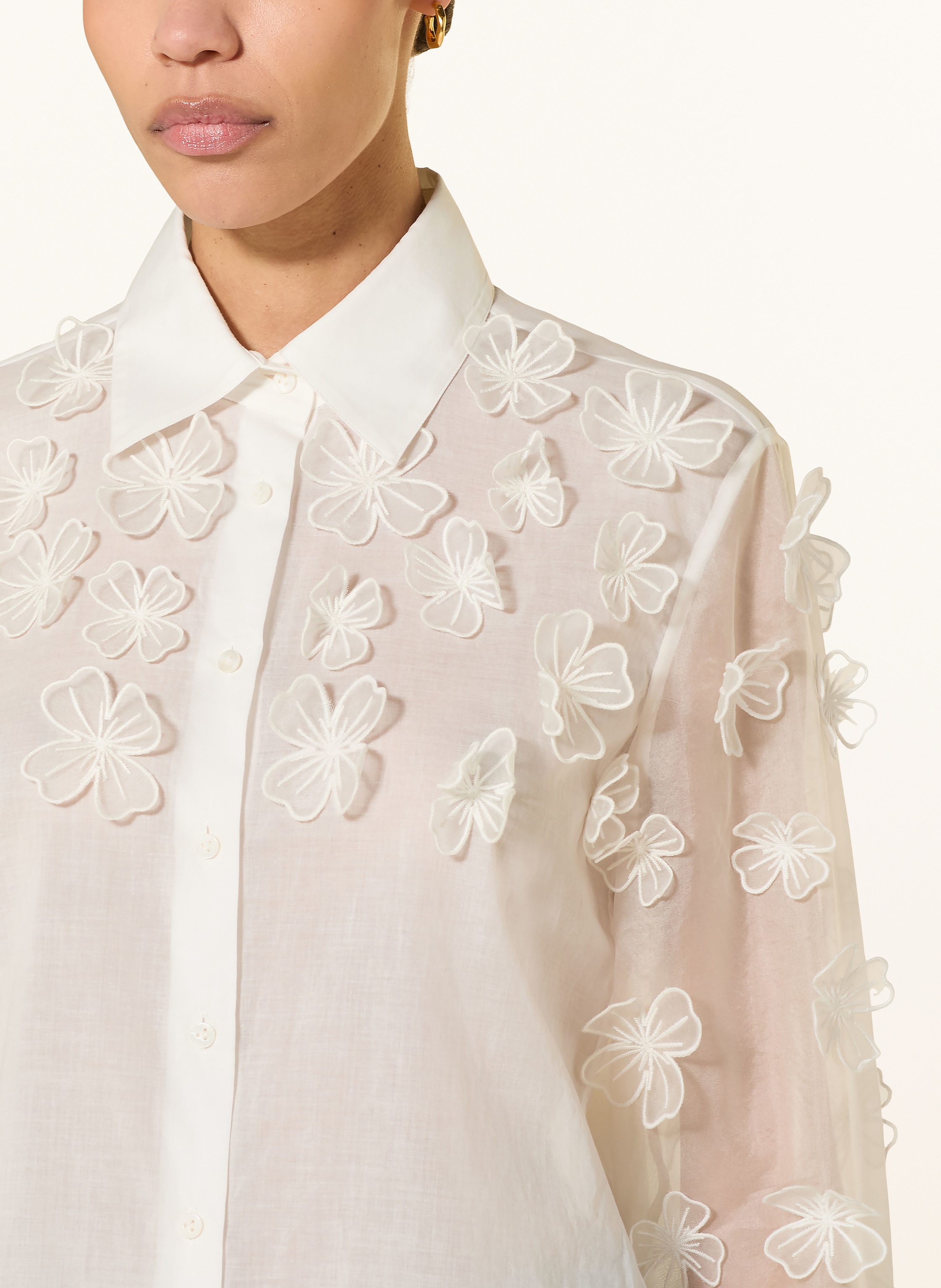 Thumbnail - Van Laack Hemdbluse Vl-Celly-Fappl Im Materialmix weiss