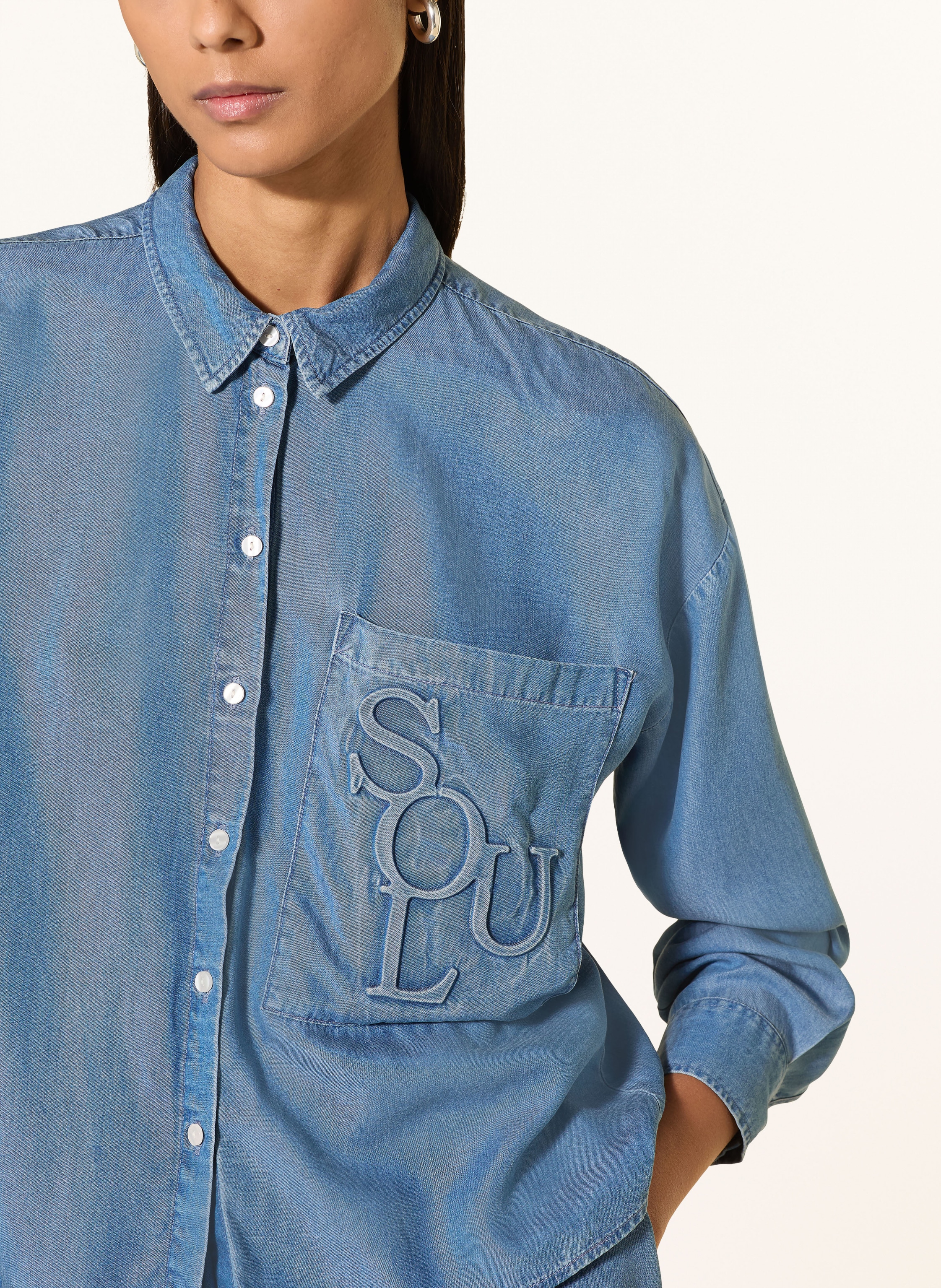 Thumbnail - Smith & Soul Hemdbluse In Jeansoptik blau