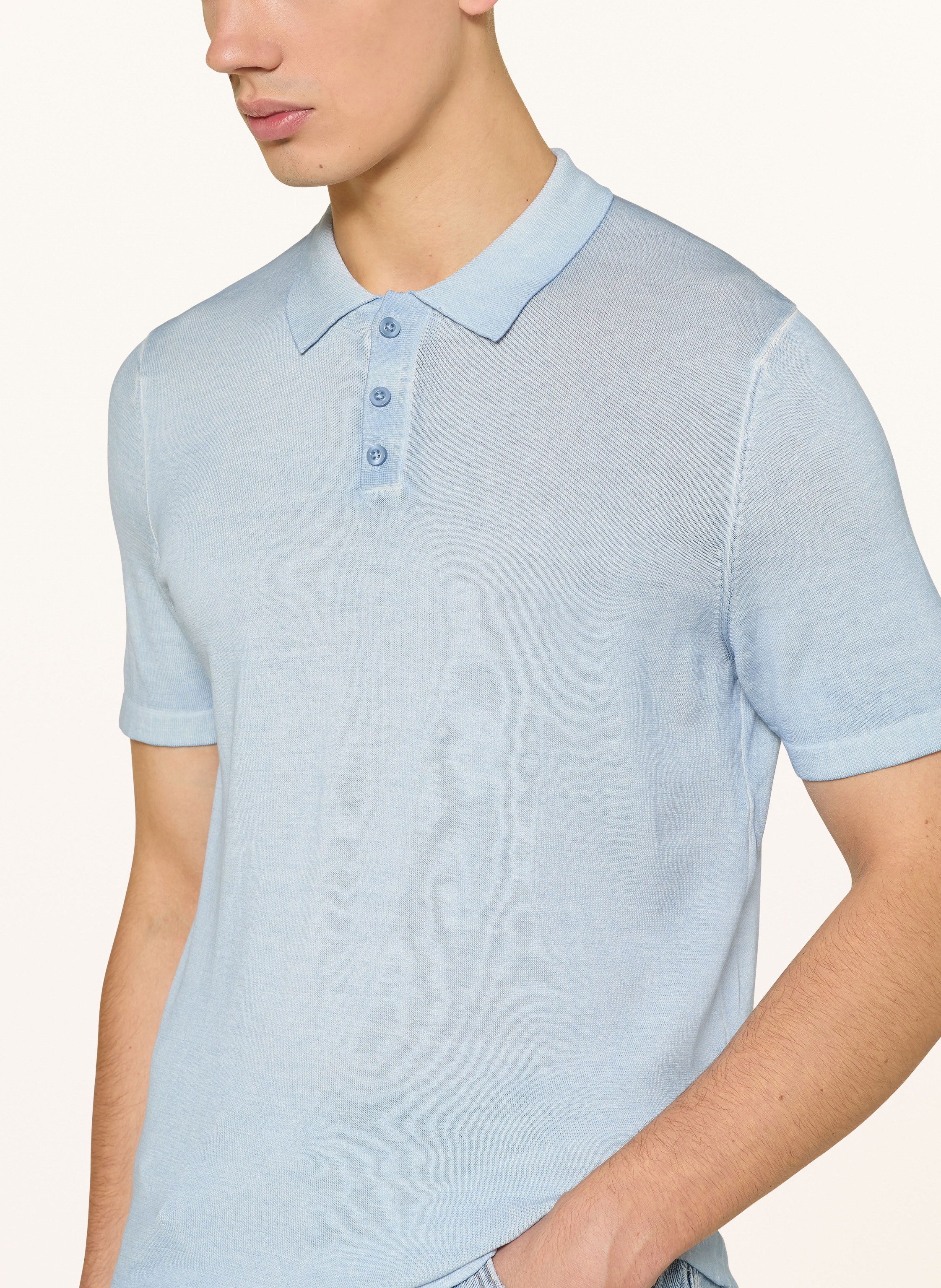 Thumbnail - Drykorn Strick-Poloshirt Triton blau