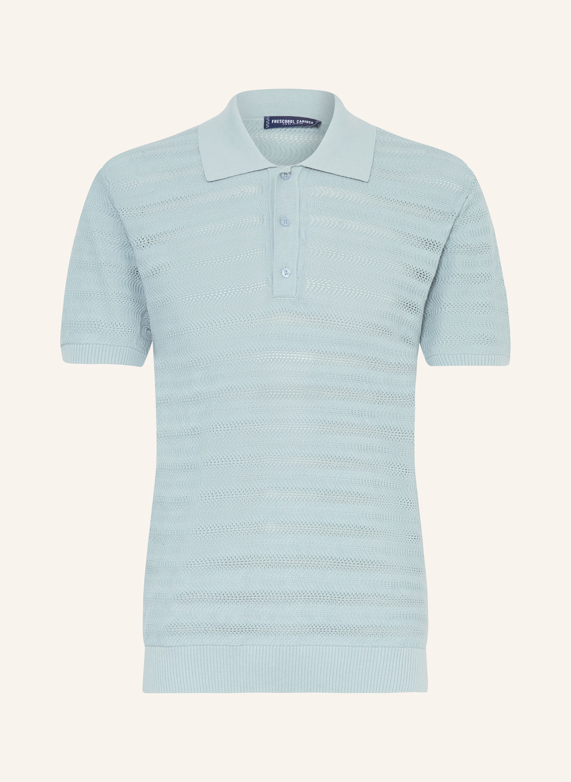 Frescobol Carioca Strick-Poloshirt Vidal blau