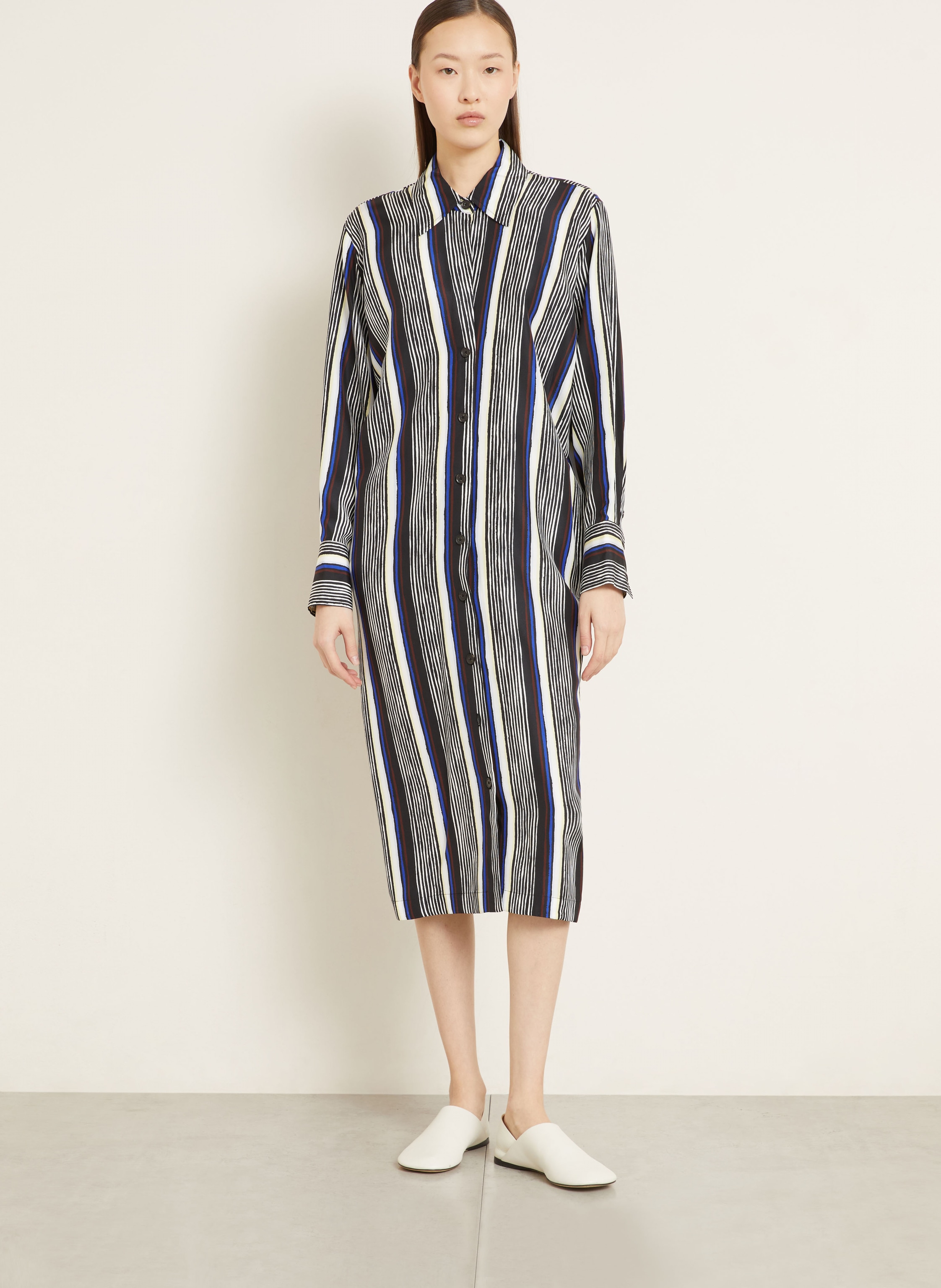 Thumbnail - Proenza Schouler Hemdblusenkleid Amira Aus Seide schwarz