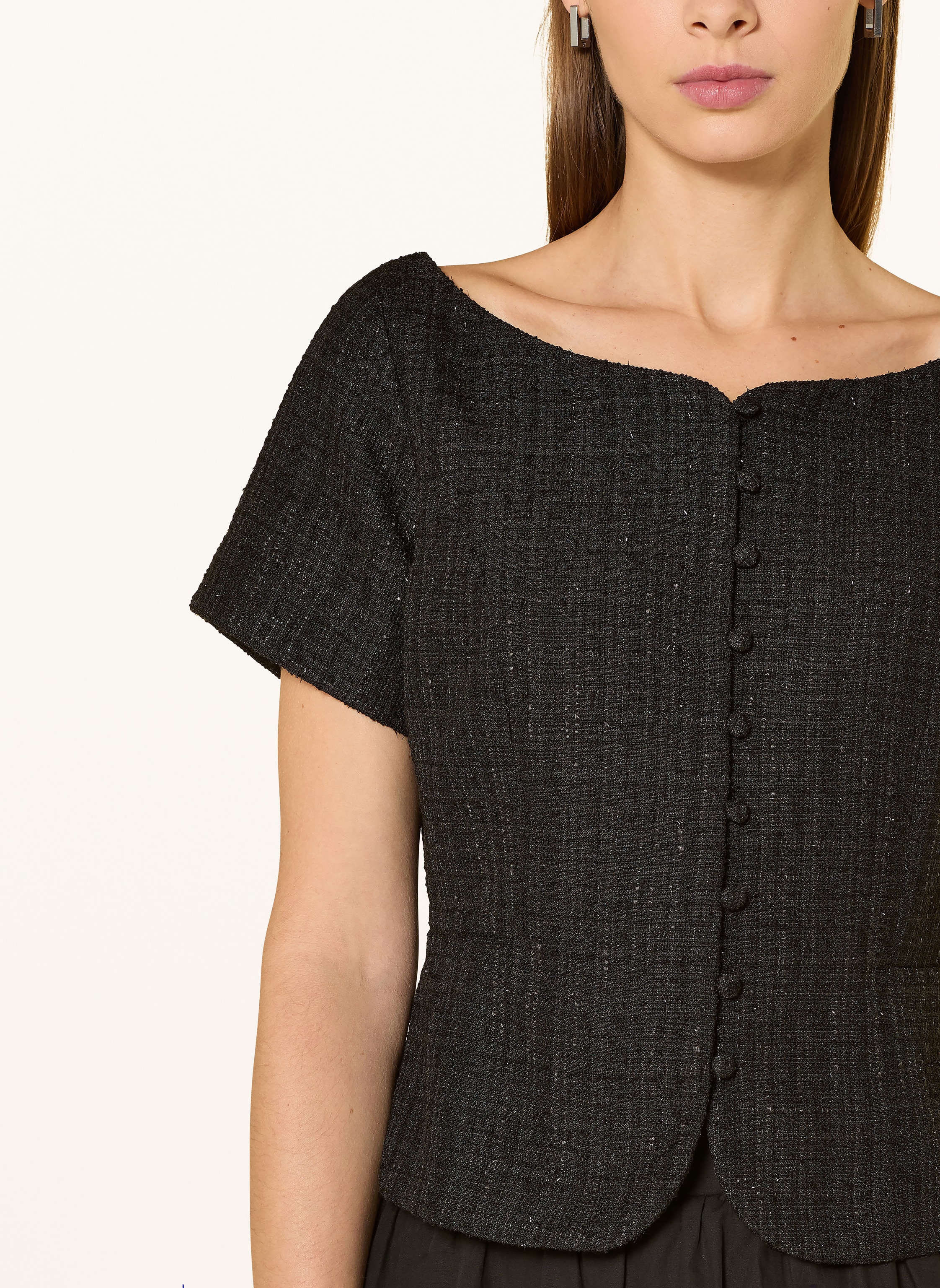 Thumbnail - Neo Noir Tweed-Bluse Tango Mit Glitzergarn schwarz