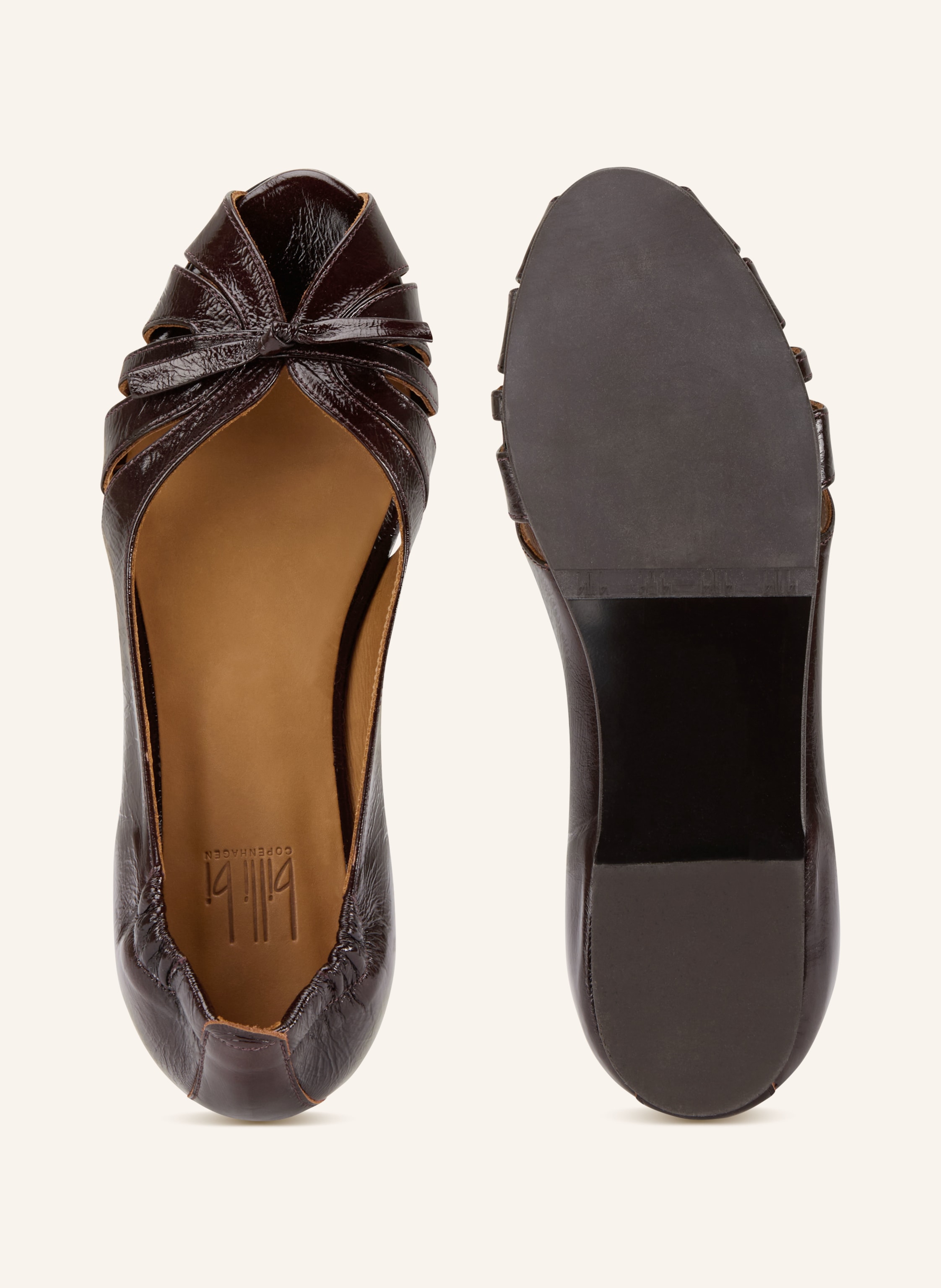 Thumbnail - Billi Bi Lack-Ballerinas braun